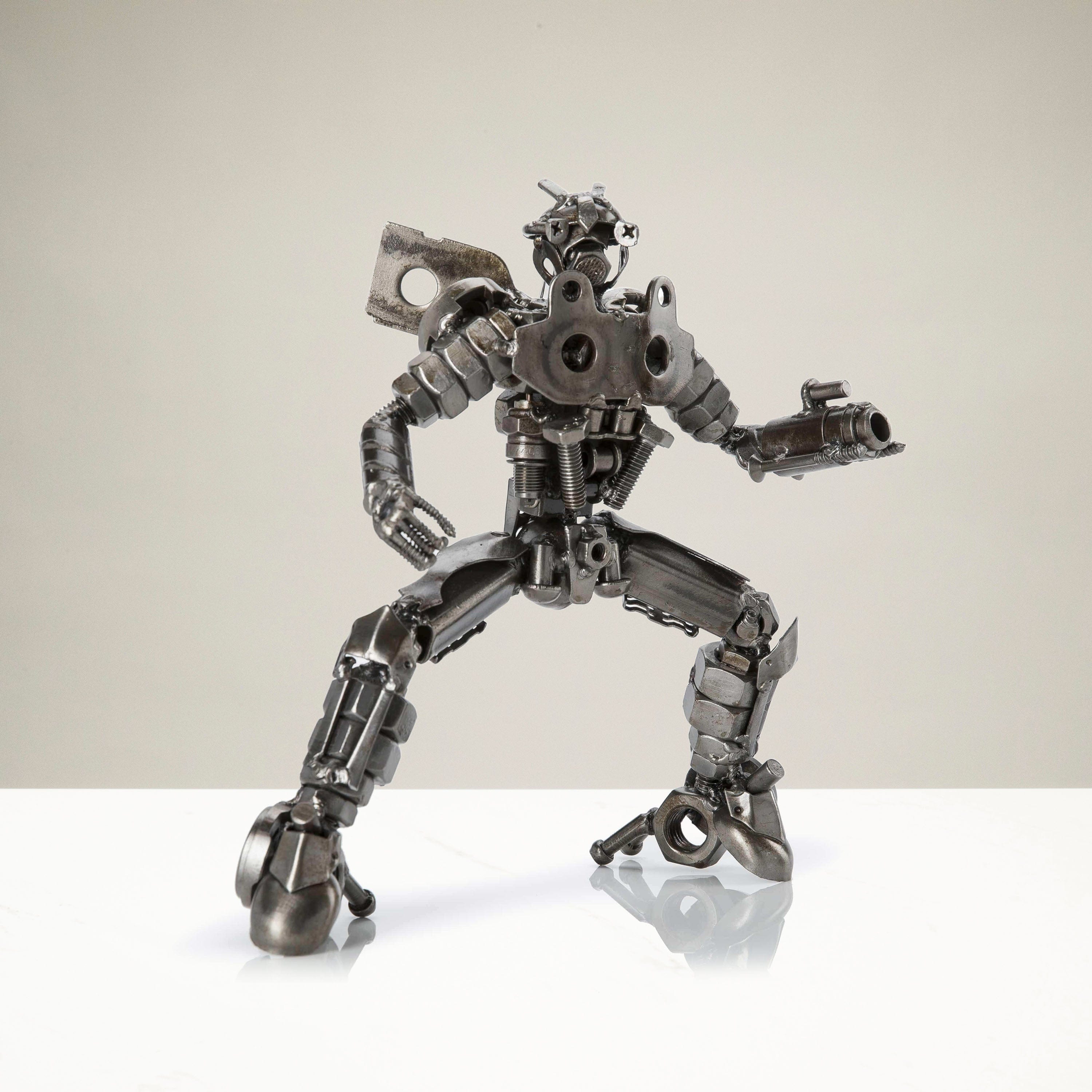 Robot Hand Crafted Recycled Metal Art Sculpture shops Figurine