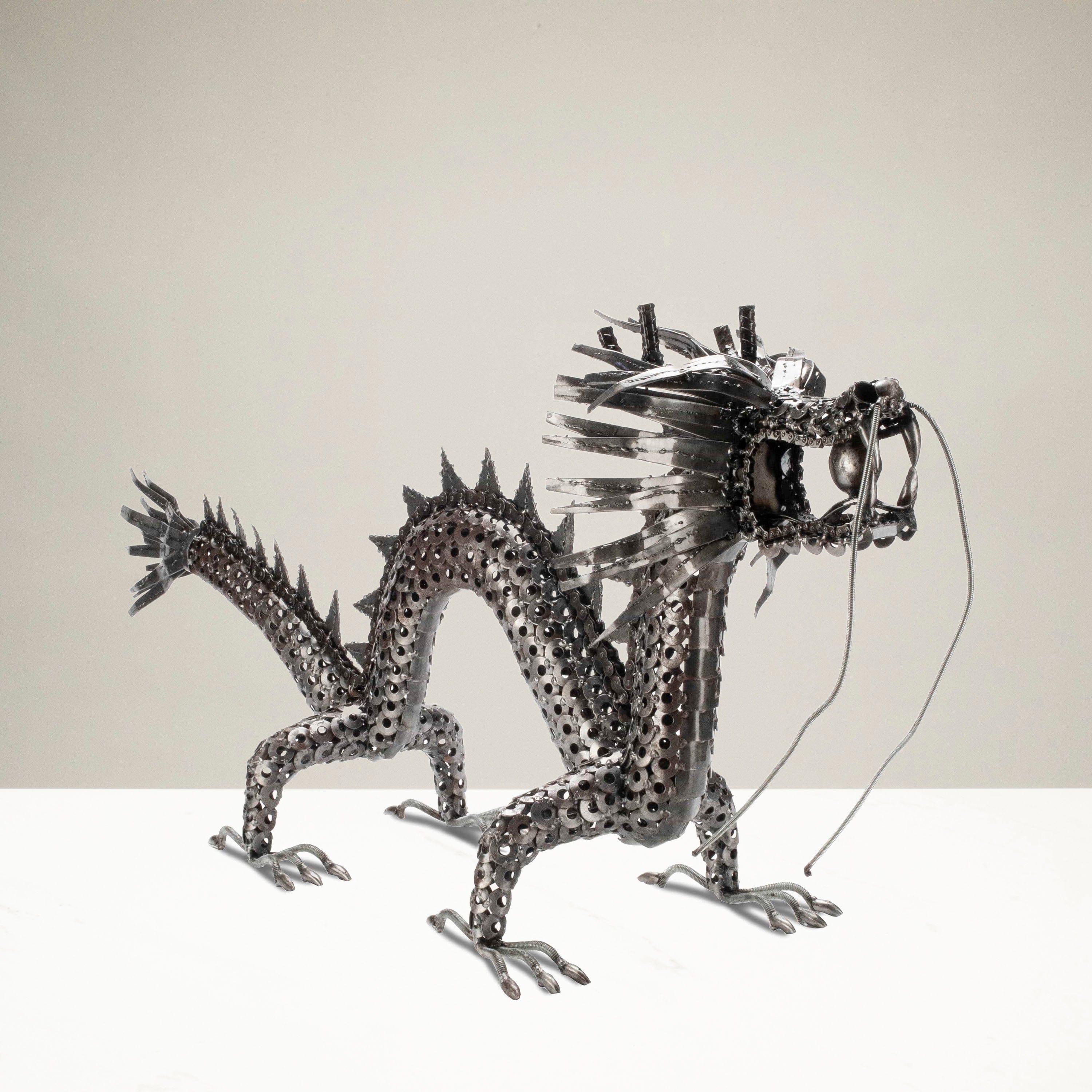 KALIFANO  Chinese Dragon Inspired Recycled Metal Art Sculpture
