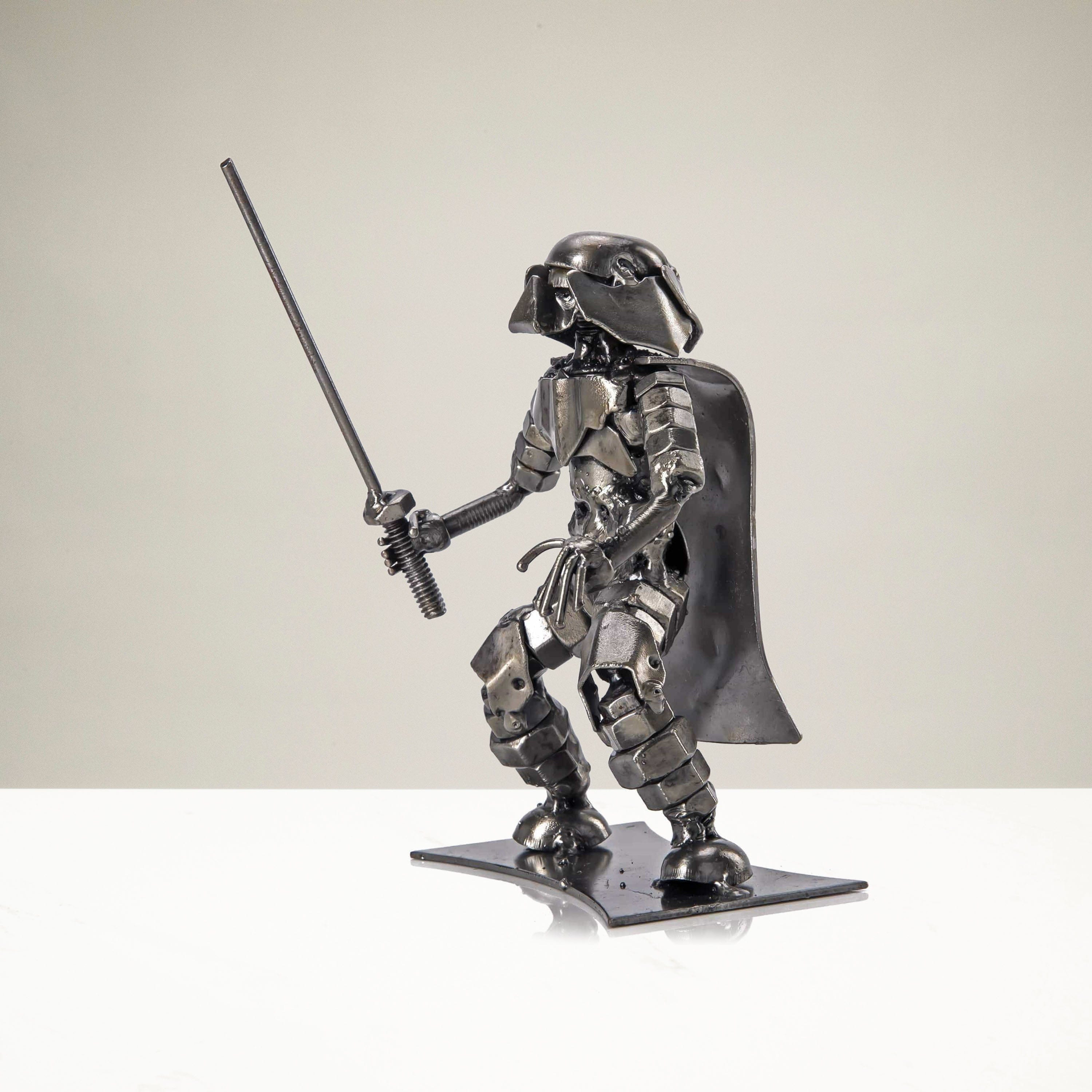 Kalifano Recycled Metal Art Darth Vader with Sword Inspired Recycled Metal Sculpture RMS-250DVB-N
