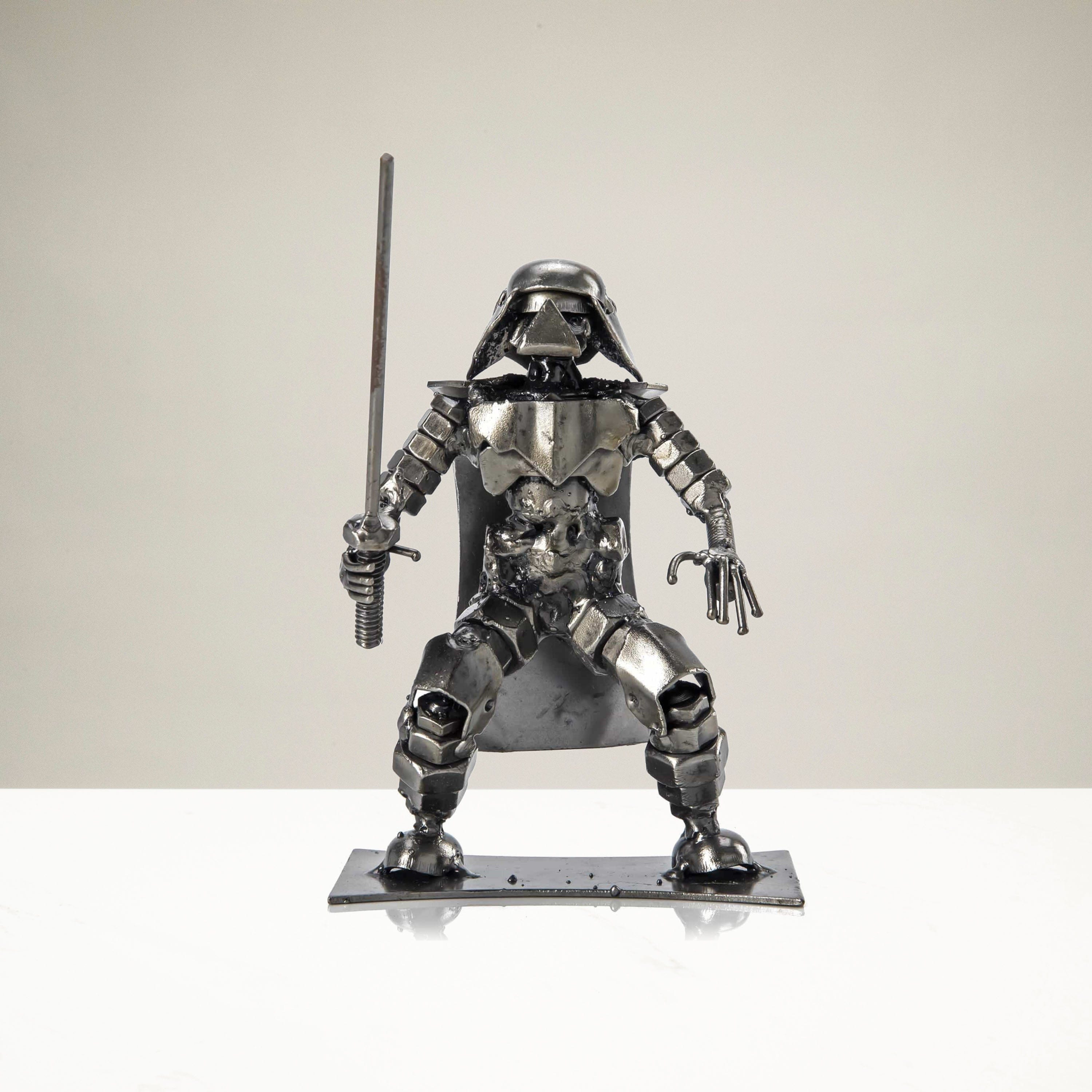 Kalifano Recycled Metal Art Darth Vader with Sword Inspired Recycled Metal Sculpture RMS-250DVB-N