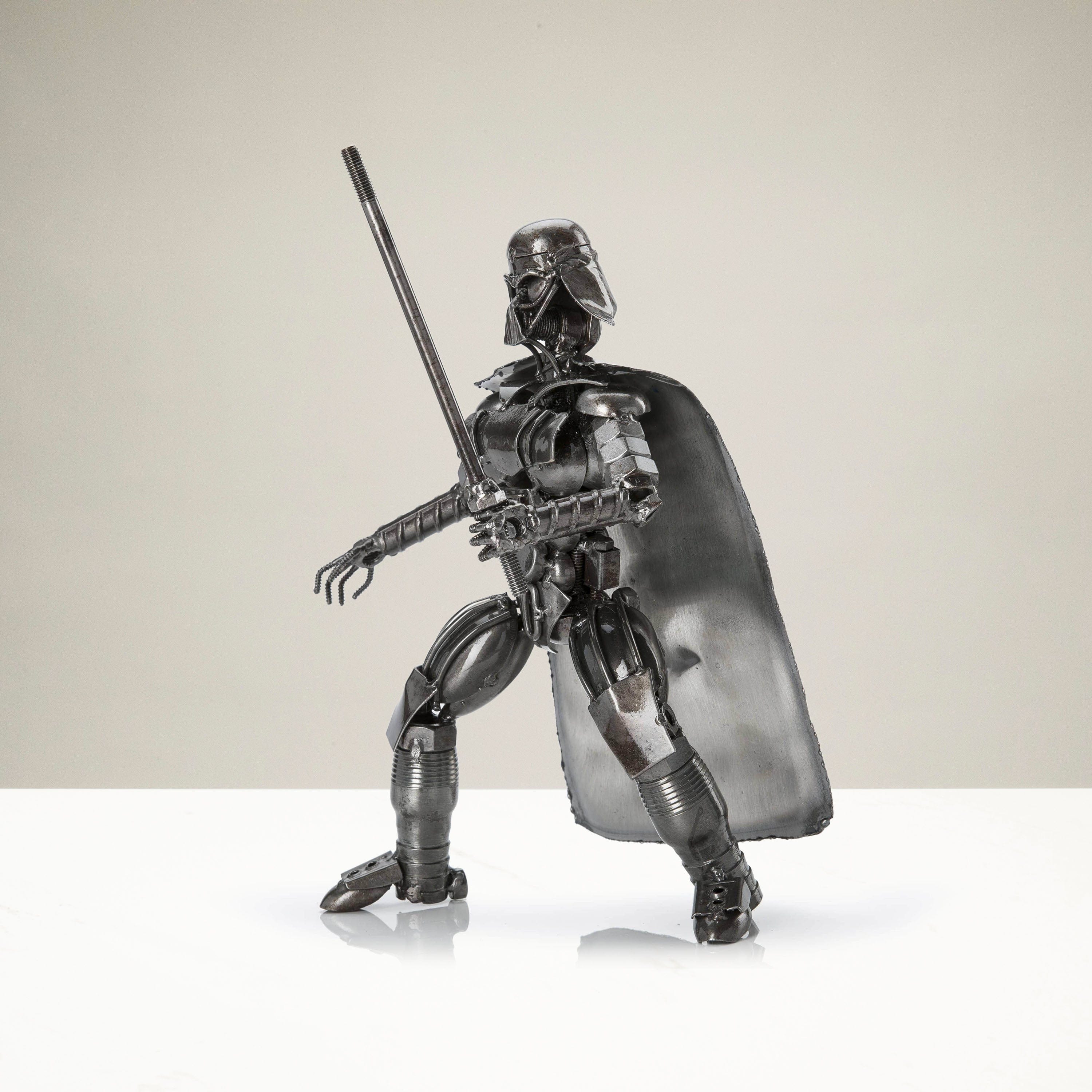 Kalifano Recycled Metal Art Darth Vader with Sword Inspired Recycled Metal Sculpture RMS-700DVA-N