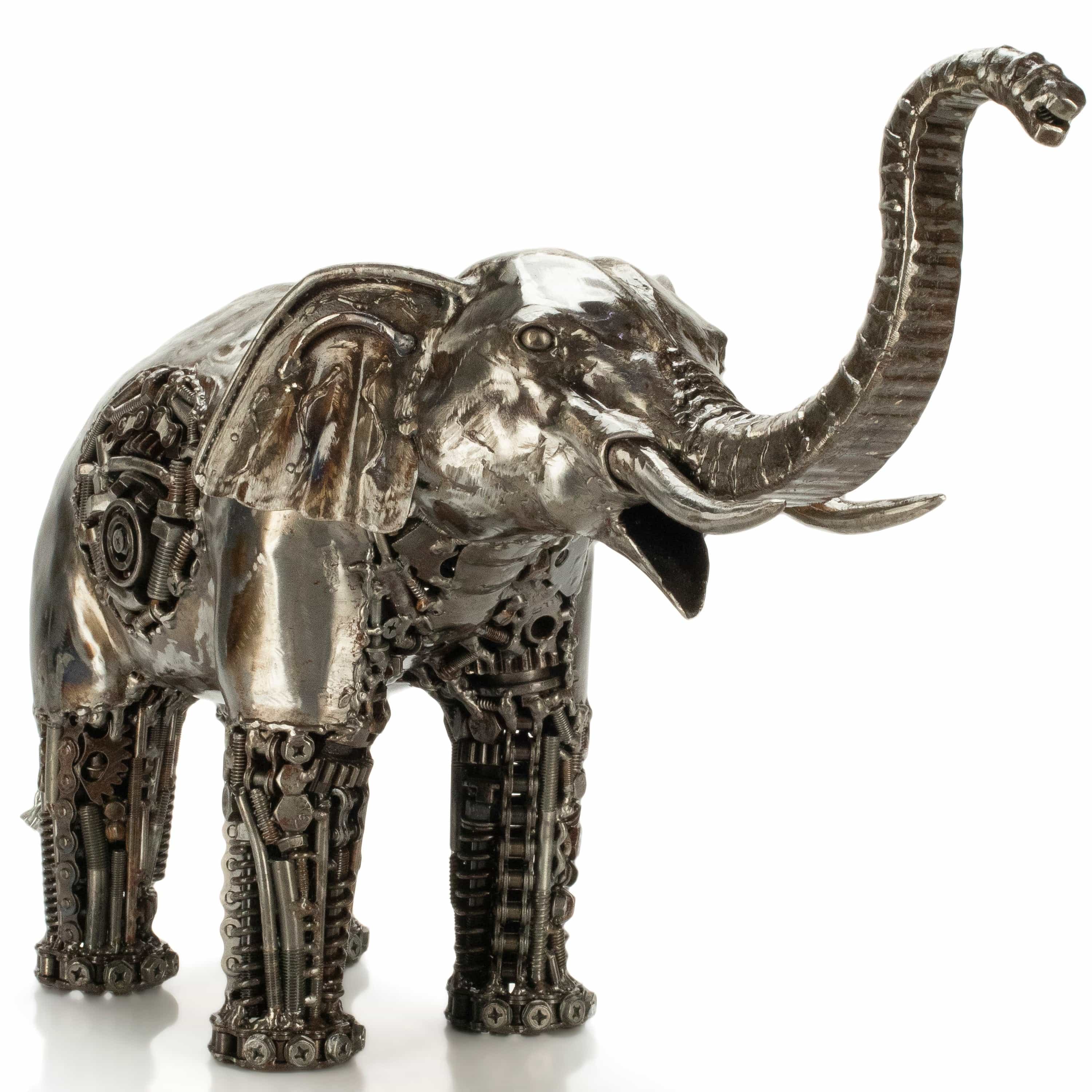 KALIFANO Recycled Metal Art Elephant Inspired Recycled Metal Art Sculpture RMS-4300ELE-PK