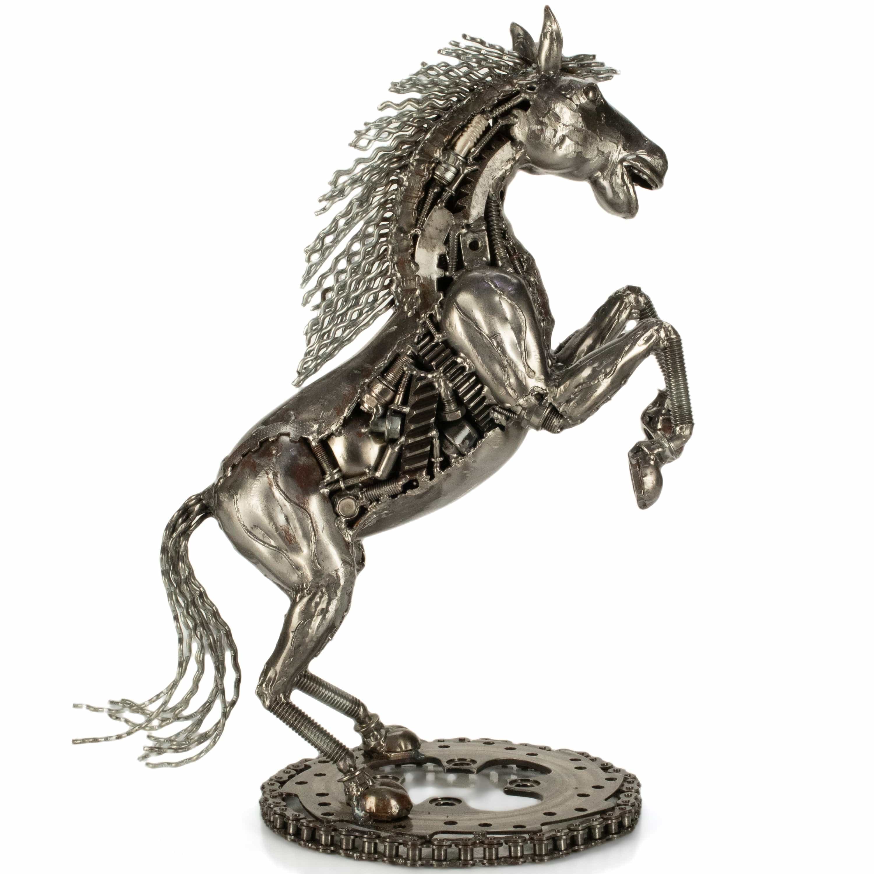KALIFANO Recycled Metal Art Galloping Horse Inspired Recycled Metal Art Sculpture RMS-3000HS-PK