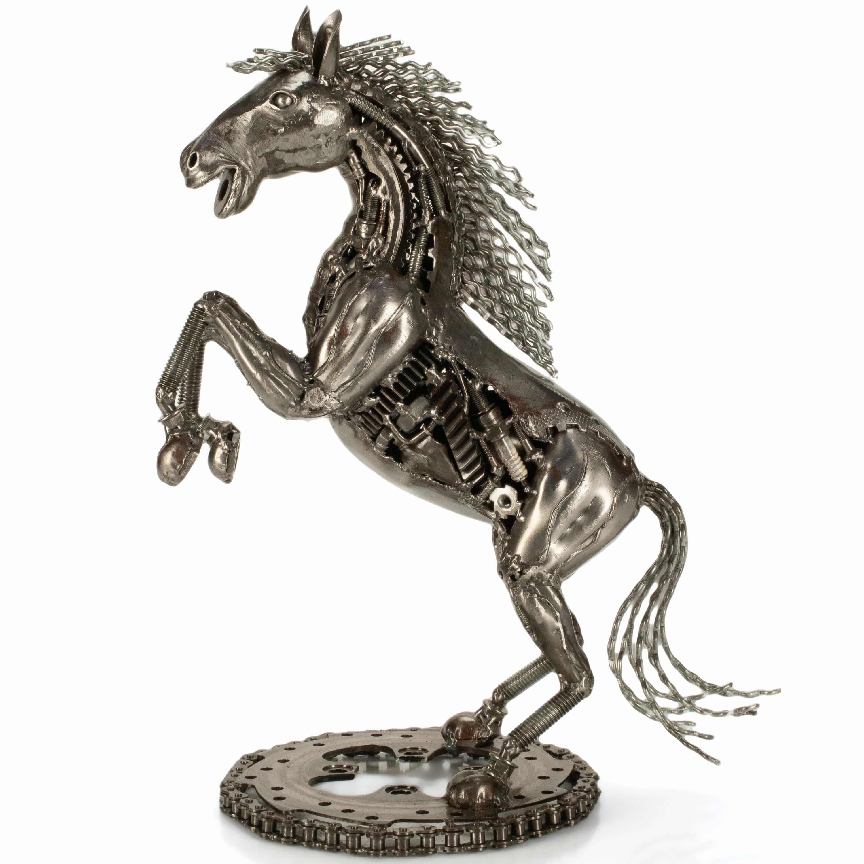KALIFANO Recycled Metal Art Galloping Horse Inspired Recycled Metal Art Sculpture RMS-3000HS-PK