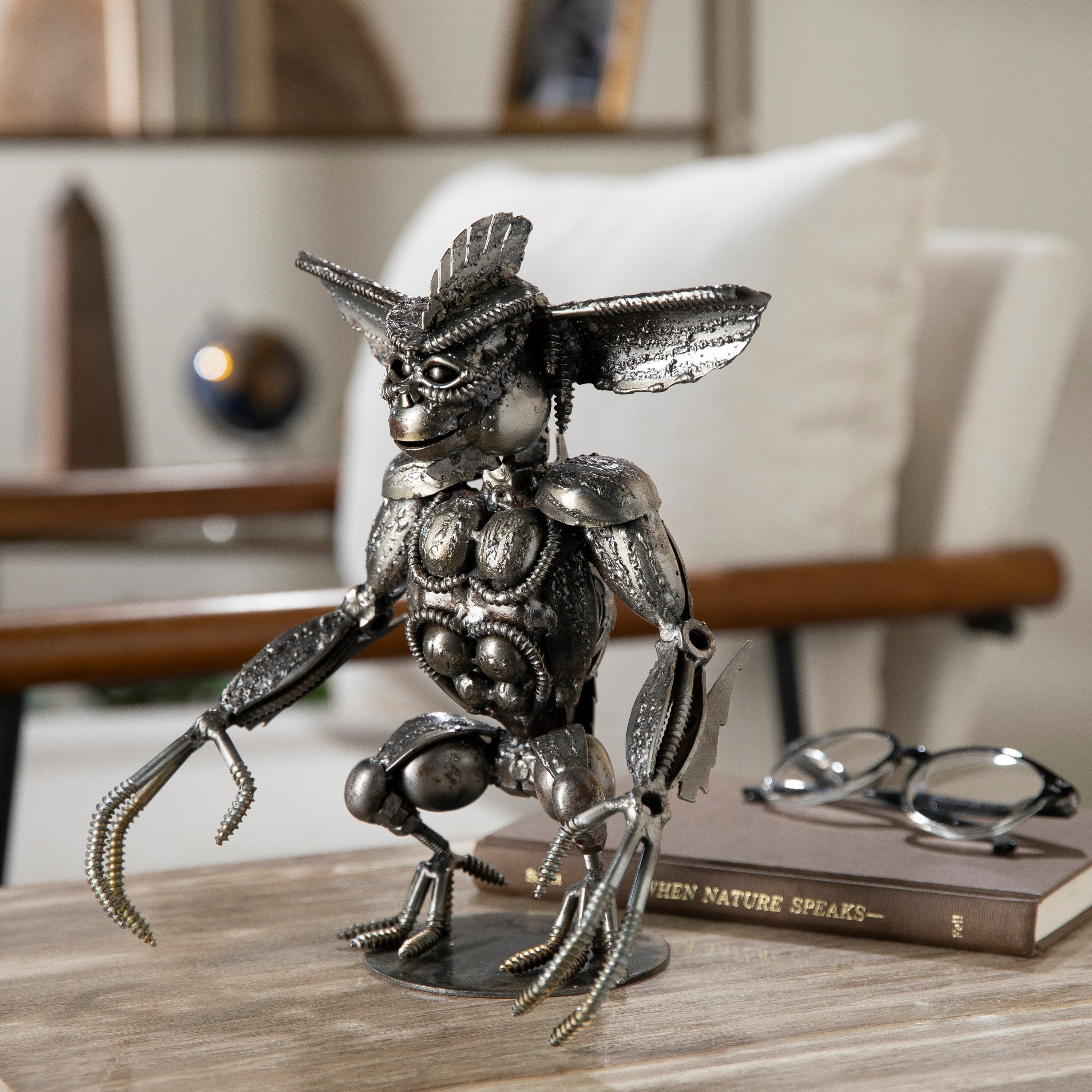 Kalifano Recycled Metal Art Gremlin Inspired Recycled Metal Sculpture RMS-600GRM-N