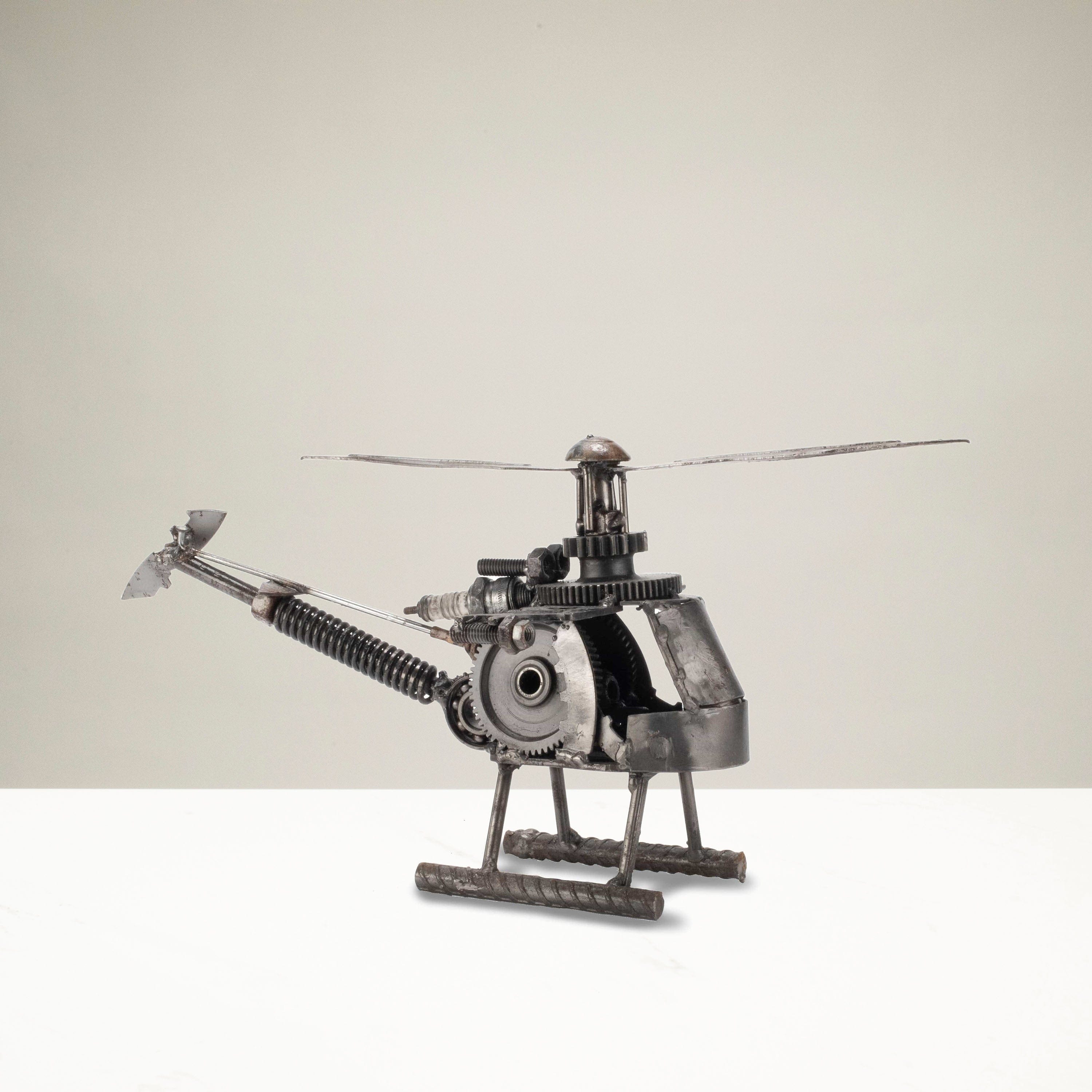 Kalifano Recycled Metal Art Helicopter Inspired Recycled Metal Art Sculpture -8" RMS-HC15-Y