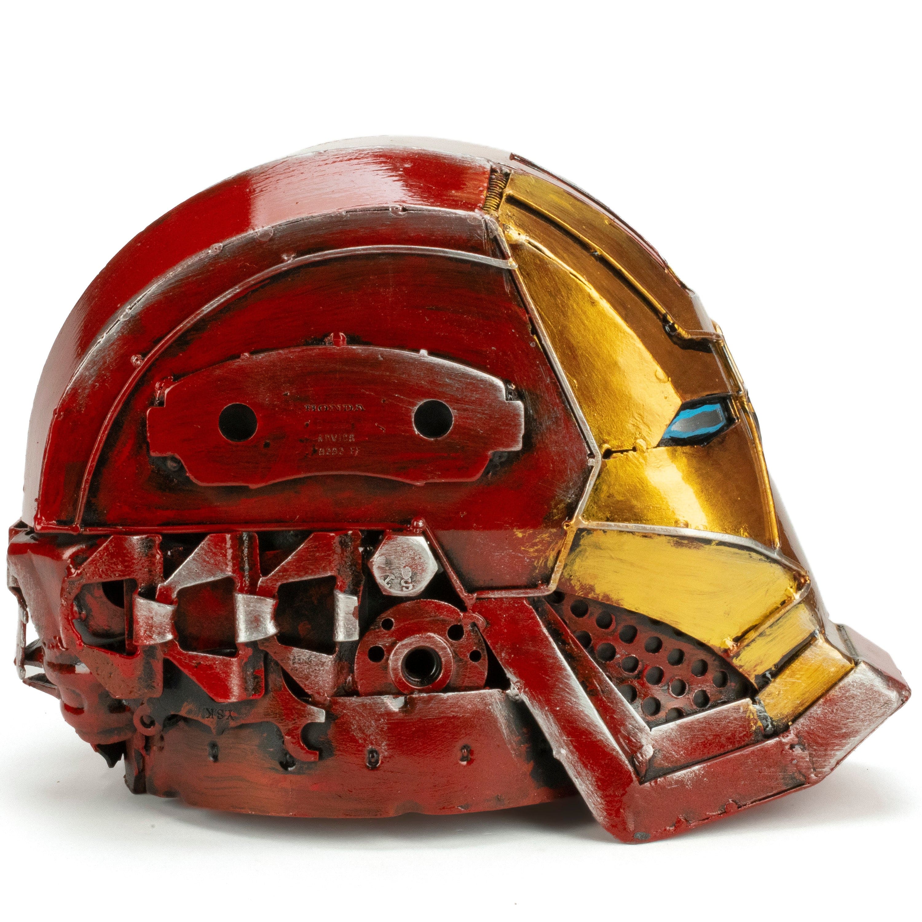 Kalifano Recycled Metal Art Ironman Head Inspired Recycled Metal Art Sculpture RMS-HEAD-IMR