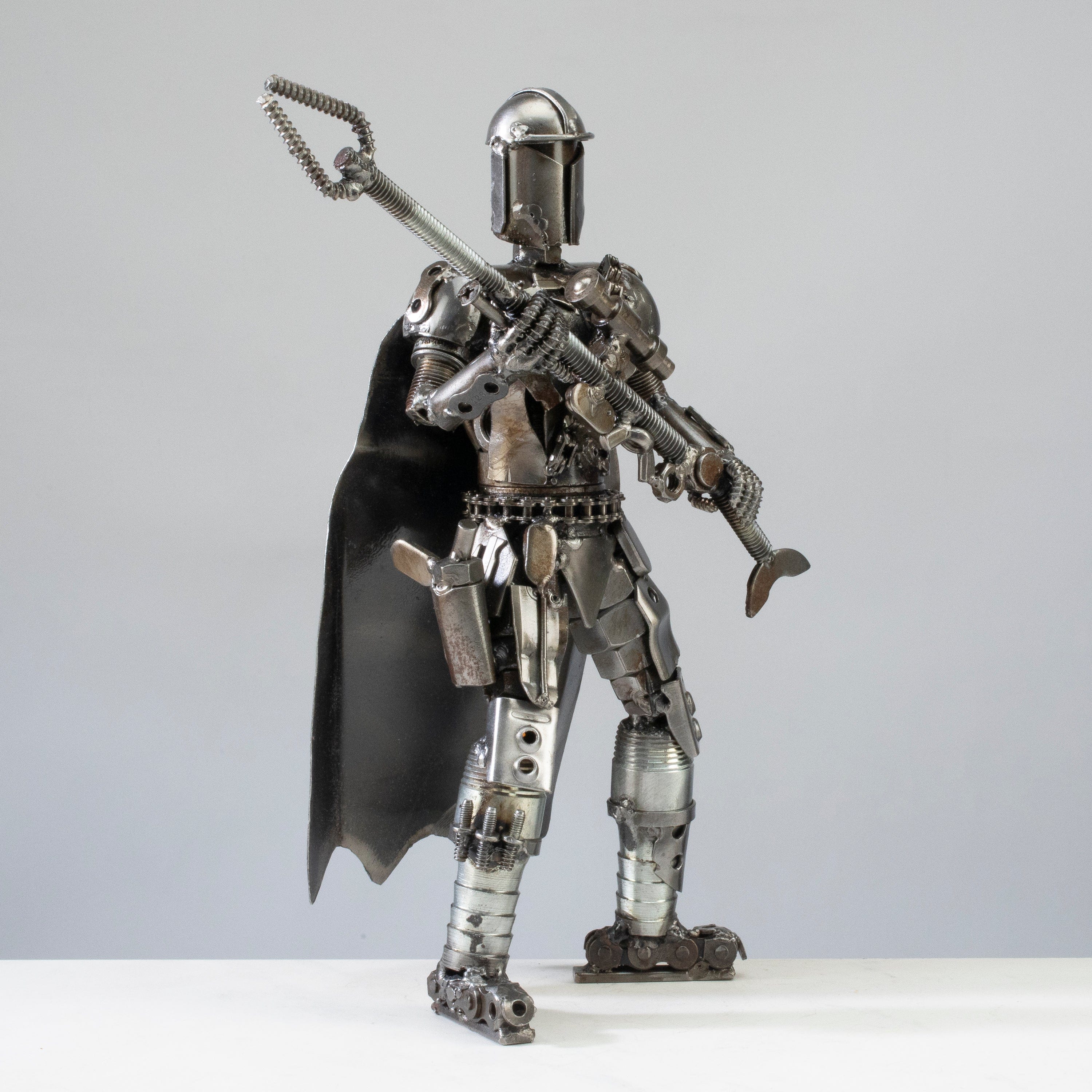 Kalifano Recycled Metal Art Mandalorian Star Wars Inspired Recycled Metal Sculpture RMS-700MAN-N