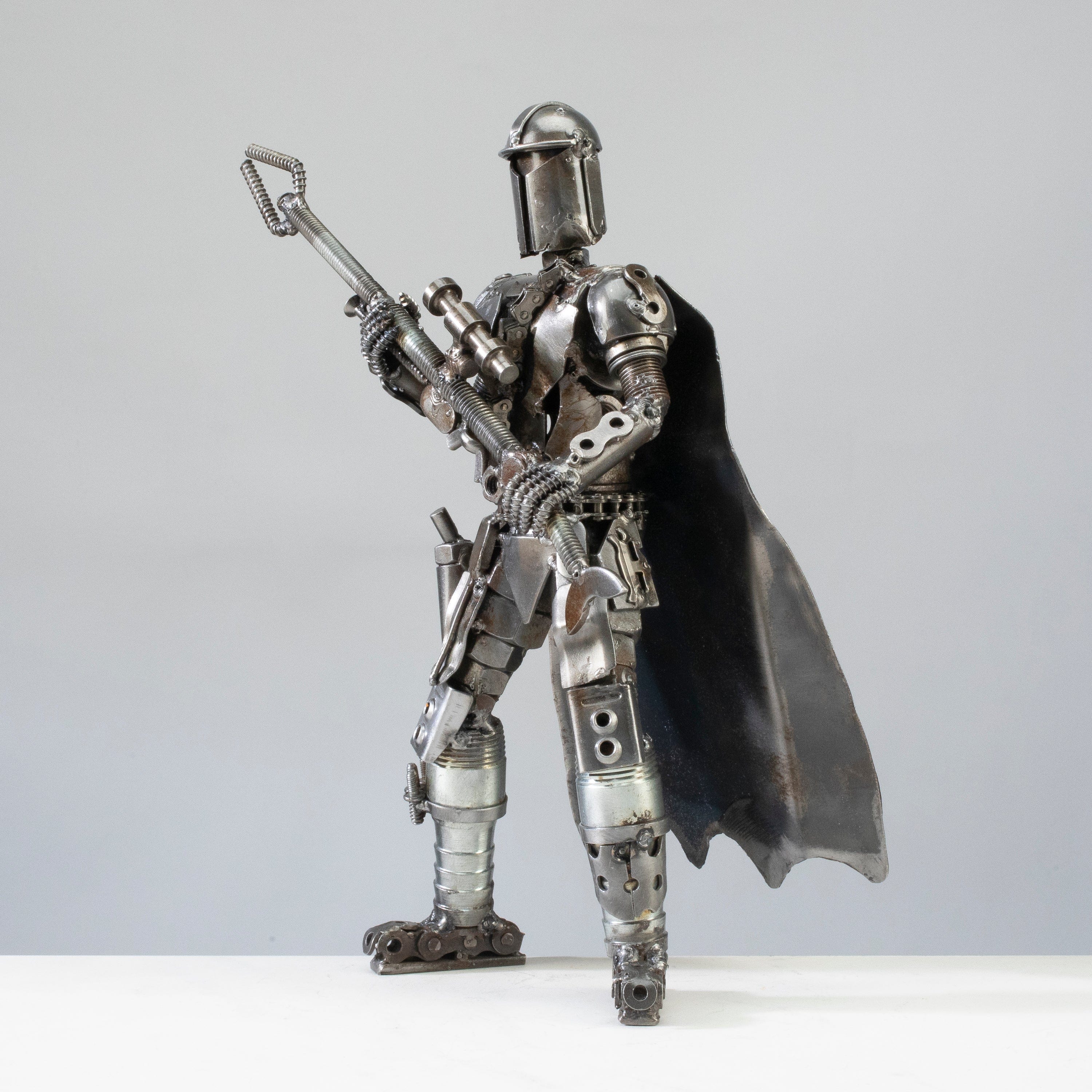 Kalifano Recycled Metal Art Mandalorian Star Wars Inspired Recycled Metal Sculpture RMS-700MAN-N