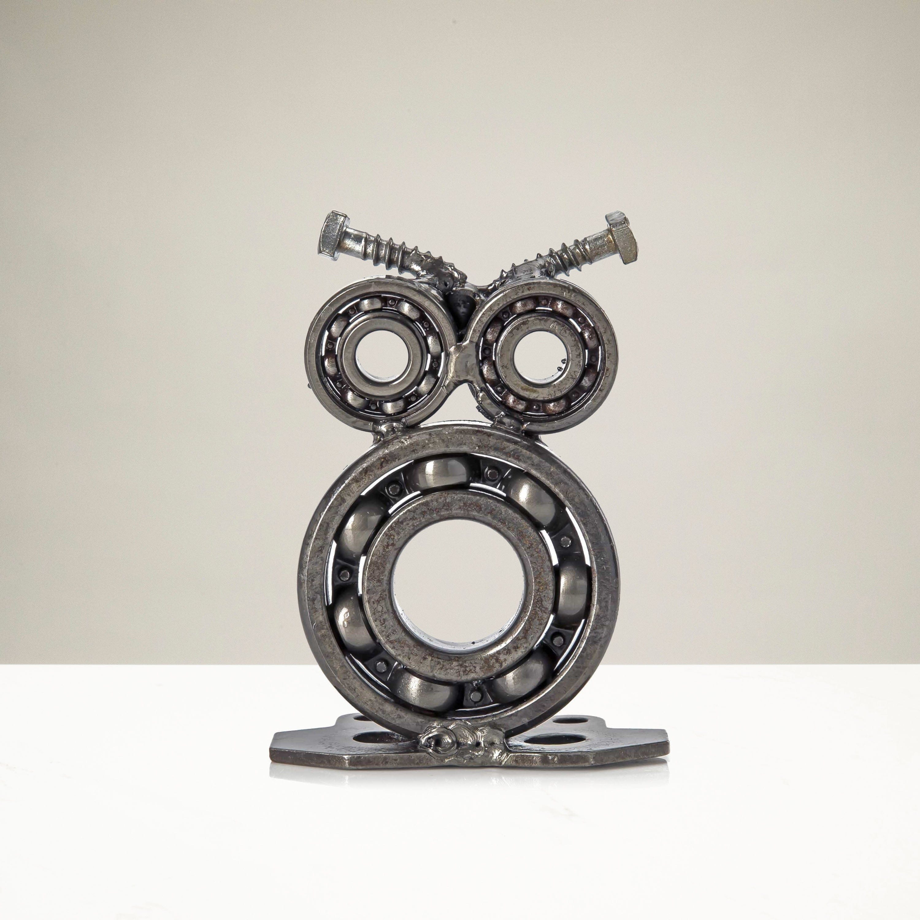 Kalifano Recycled Metal Art Owl Recycled Metal Sculpture RMS-100OWL-N