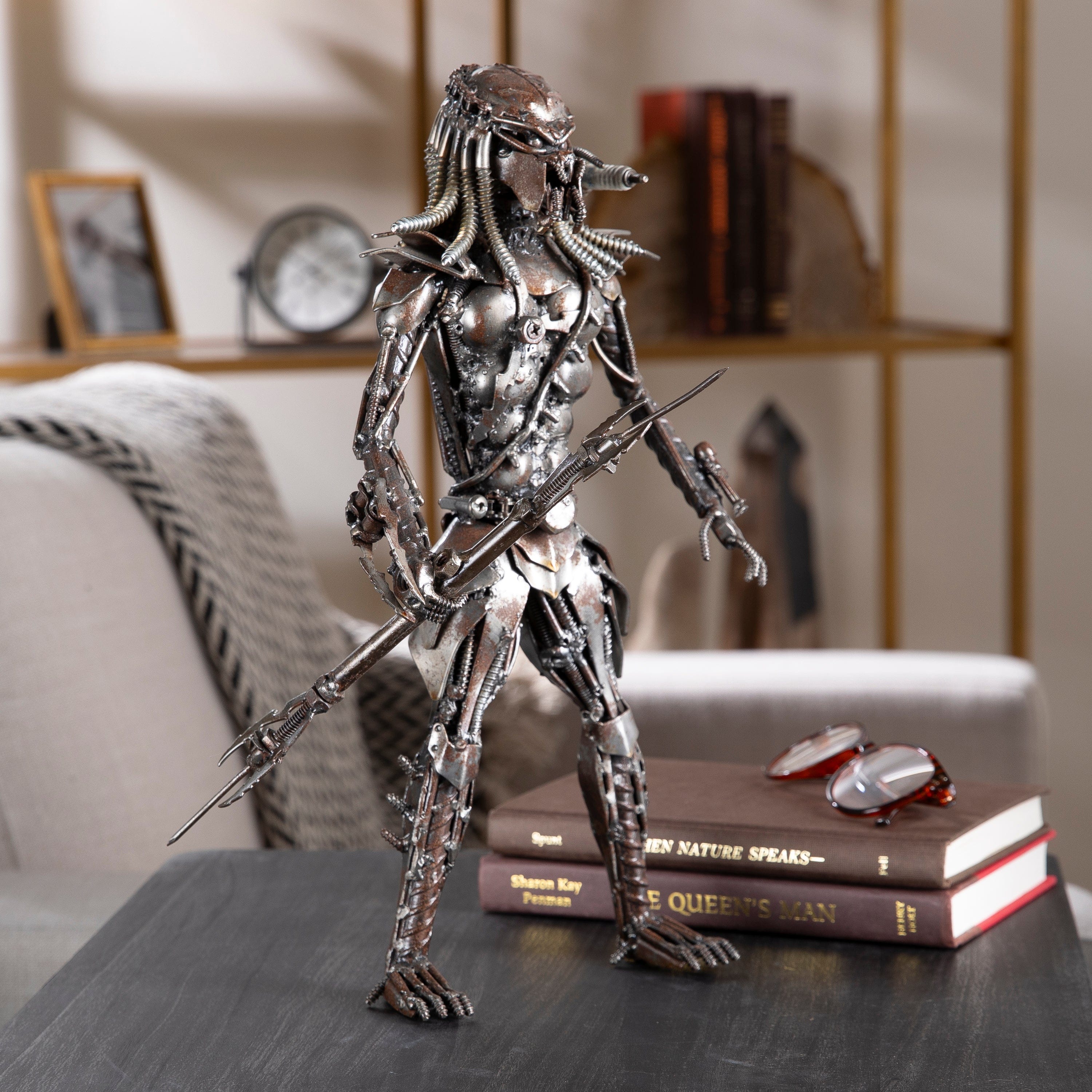 Kalifano Recycled Metal Art Predator Muscle Inspired Recycled Metal Sculpture RMS-1400PM-N