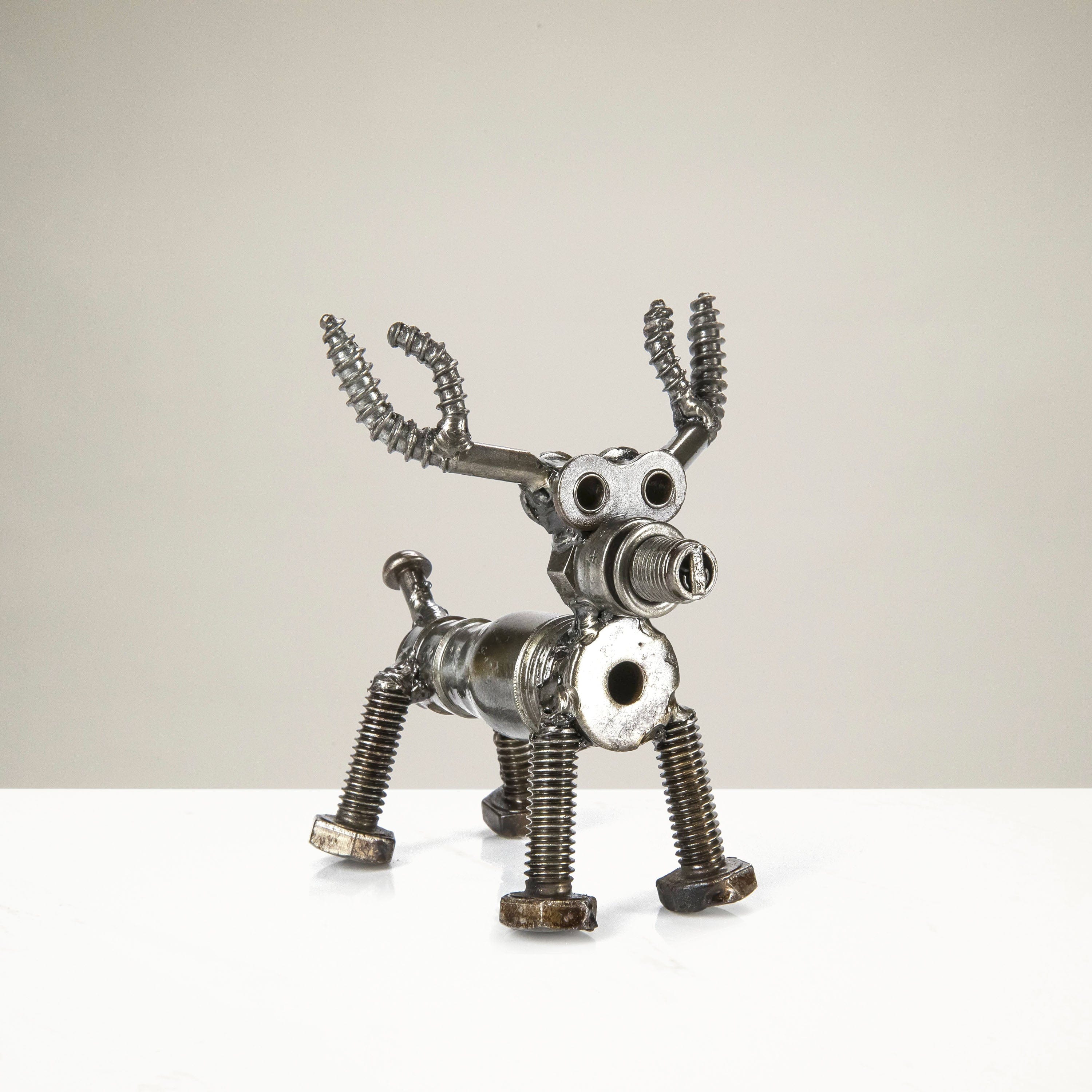 Kalifano Recycled Metal Art Reindeer Inspired Recycled Metal Sculpture RMS-100RD-N