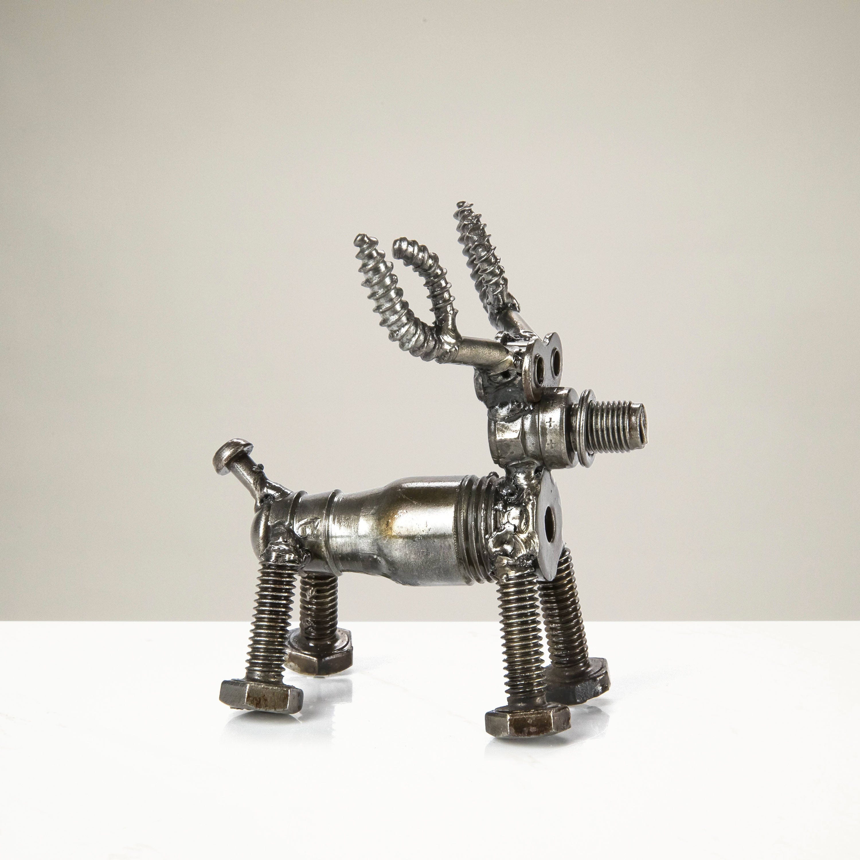 Kalifano Recycled Metal Art Reindeer Inspired Recycled Metal Sculpture RMS-100RD-N