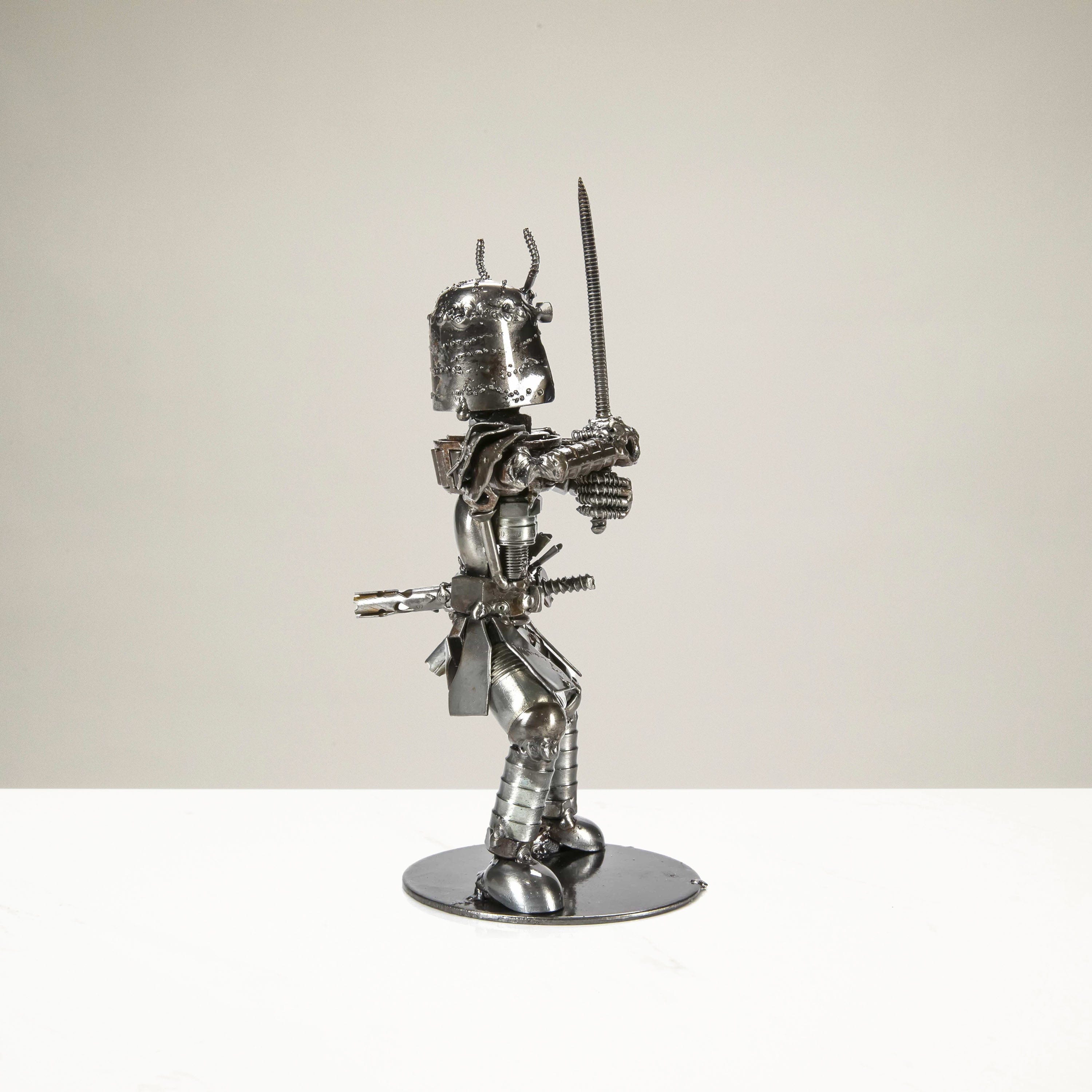 Kalifano Recycled Metal Art Samurai Inspired Recycled Metal Sculpture RMS-500SAM-N