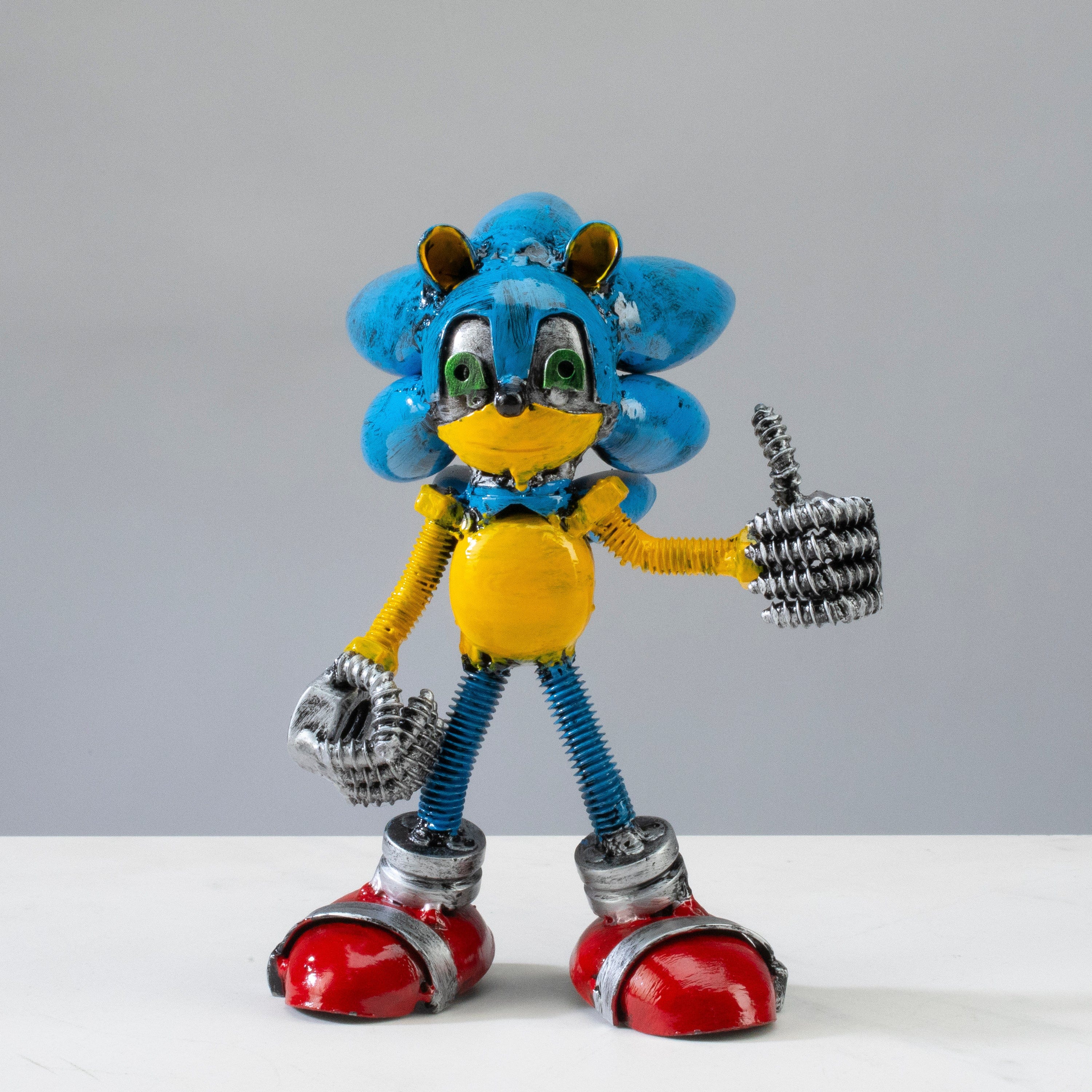 Kalifano Recycled Metal Art Sonic Inspired Recycled Metal Sculpture RMS-350SO-N