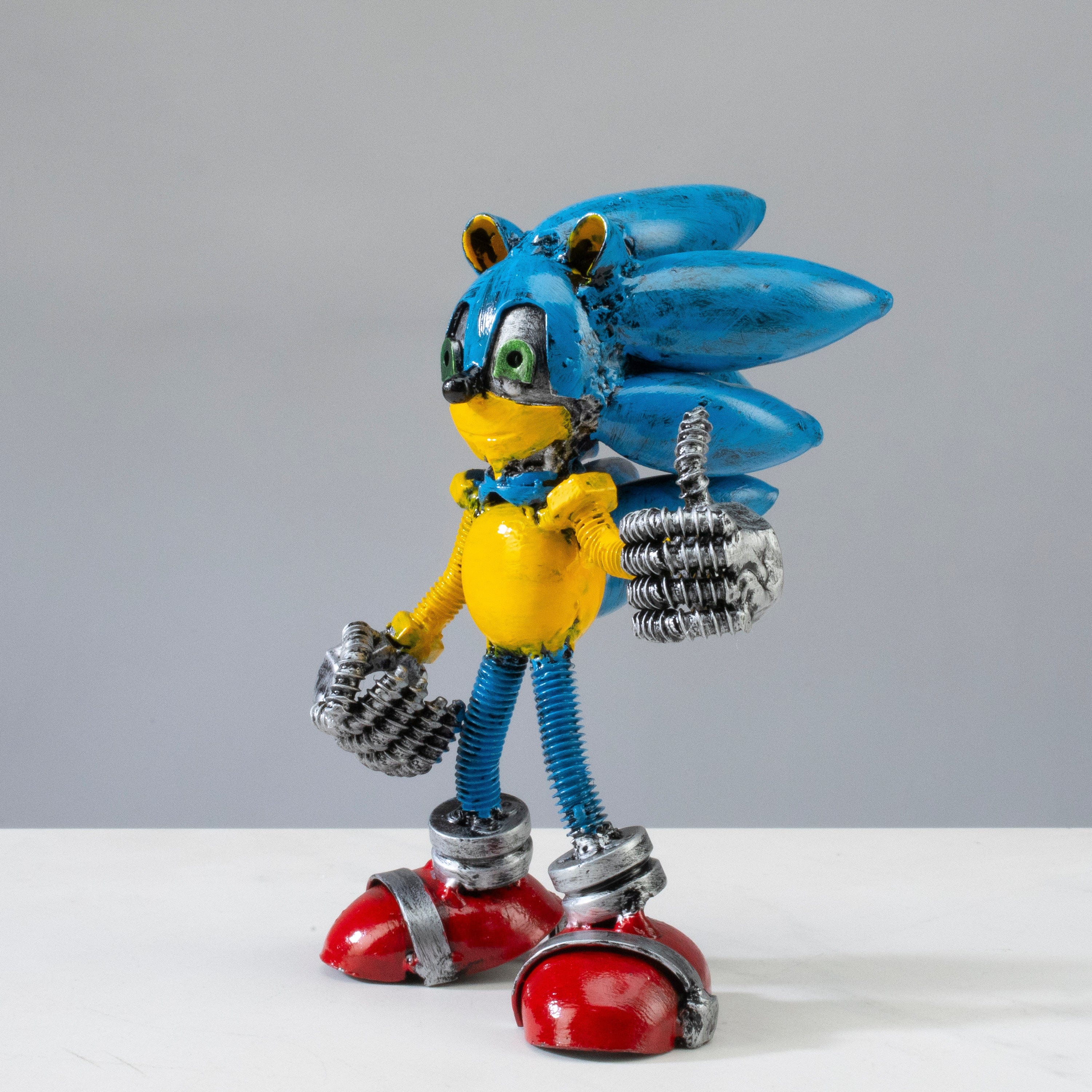 Kalifano Recycled Metal Art Sonic Inspired Recycled Metal Sculpture RMS-350SO-N