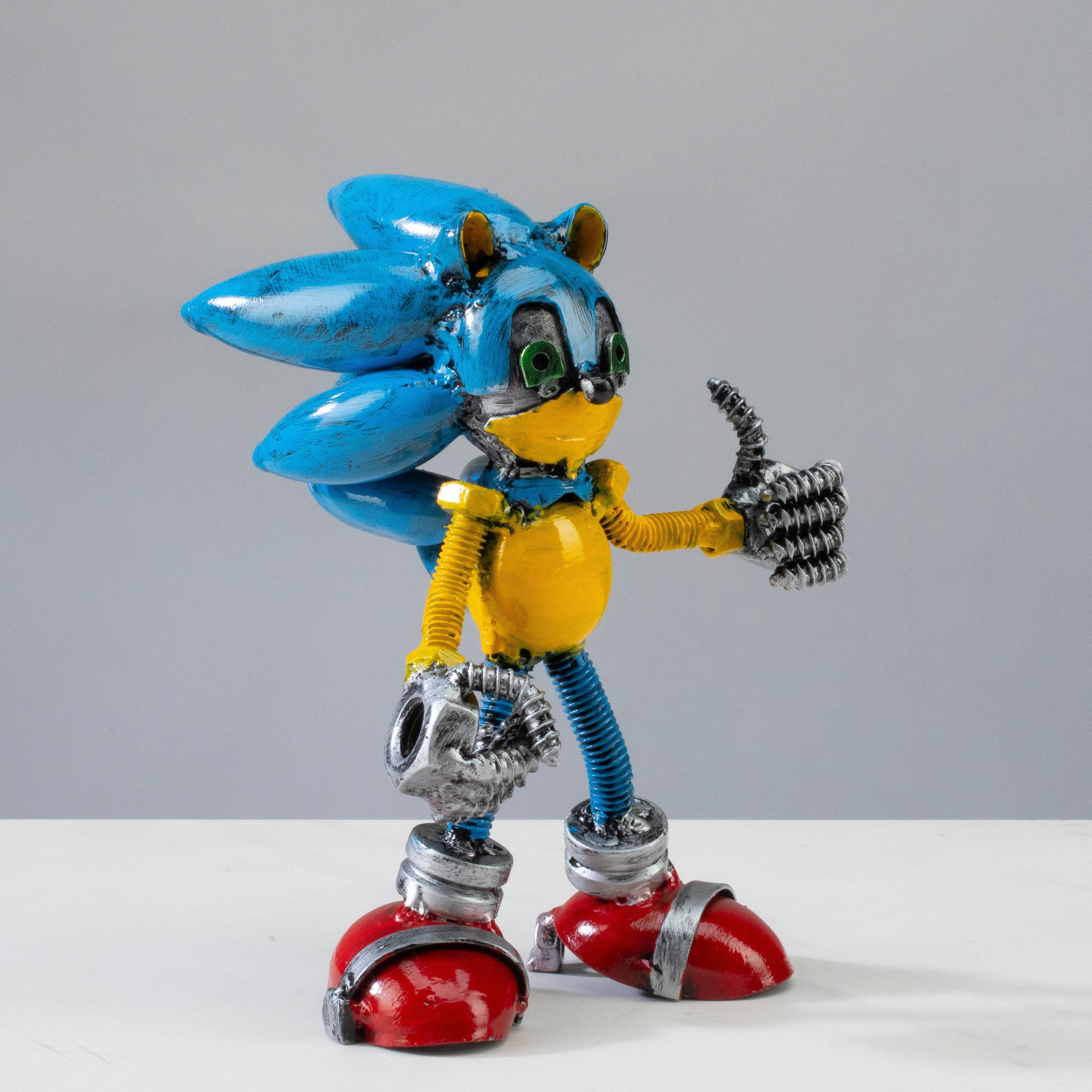 Kalifano Recycled Metal Art Sonic Inspired Recycled Metal Sculpture RMS-350SO-N