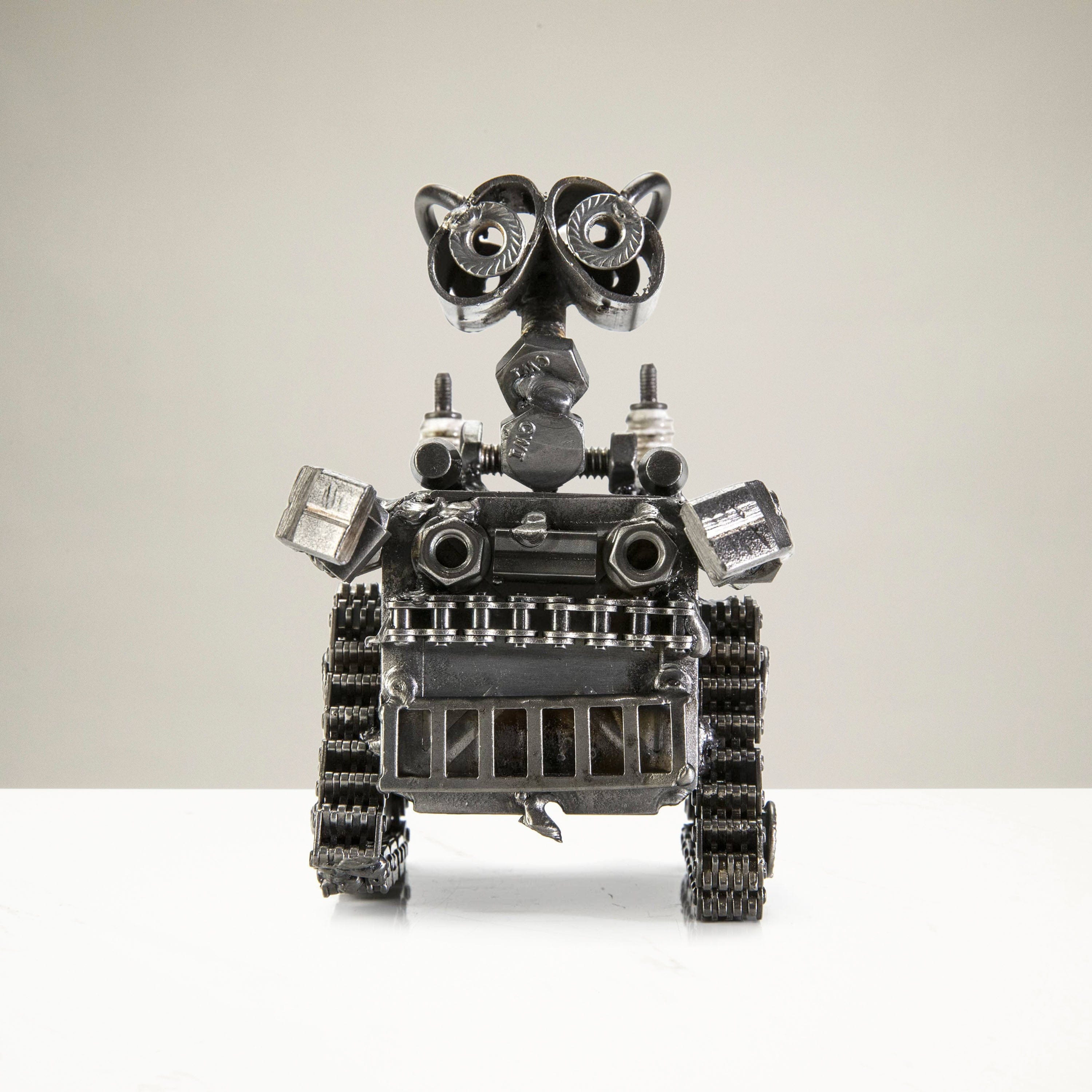 Wall-E Inspired Recycled Metal Sculpture