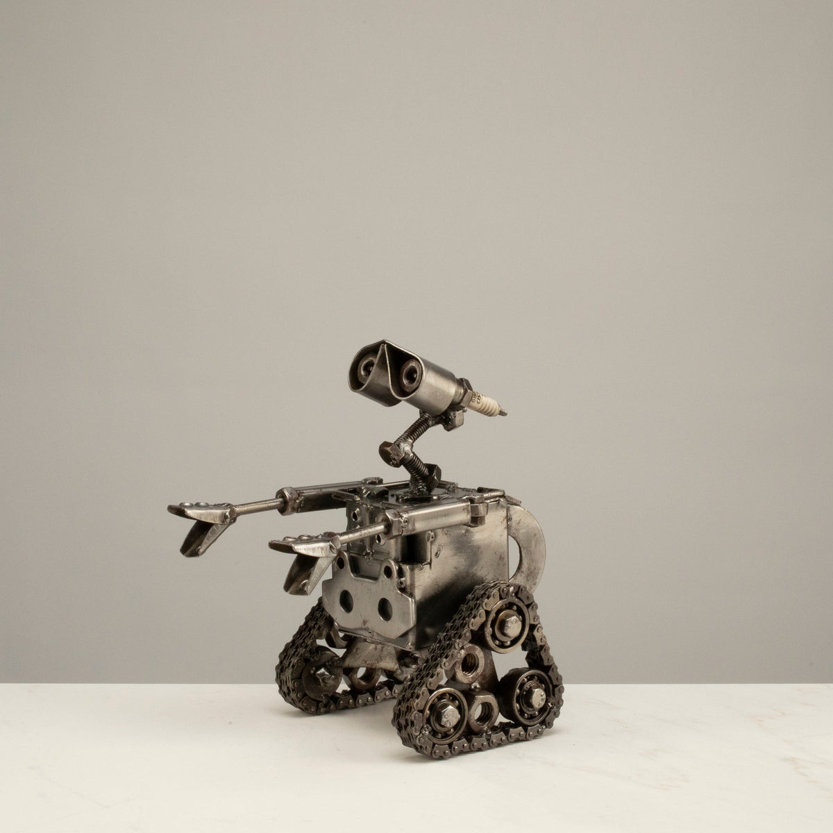 Wall-E Inspired Recycled Metal Sculpture
