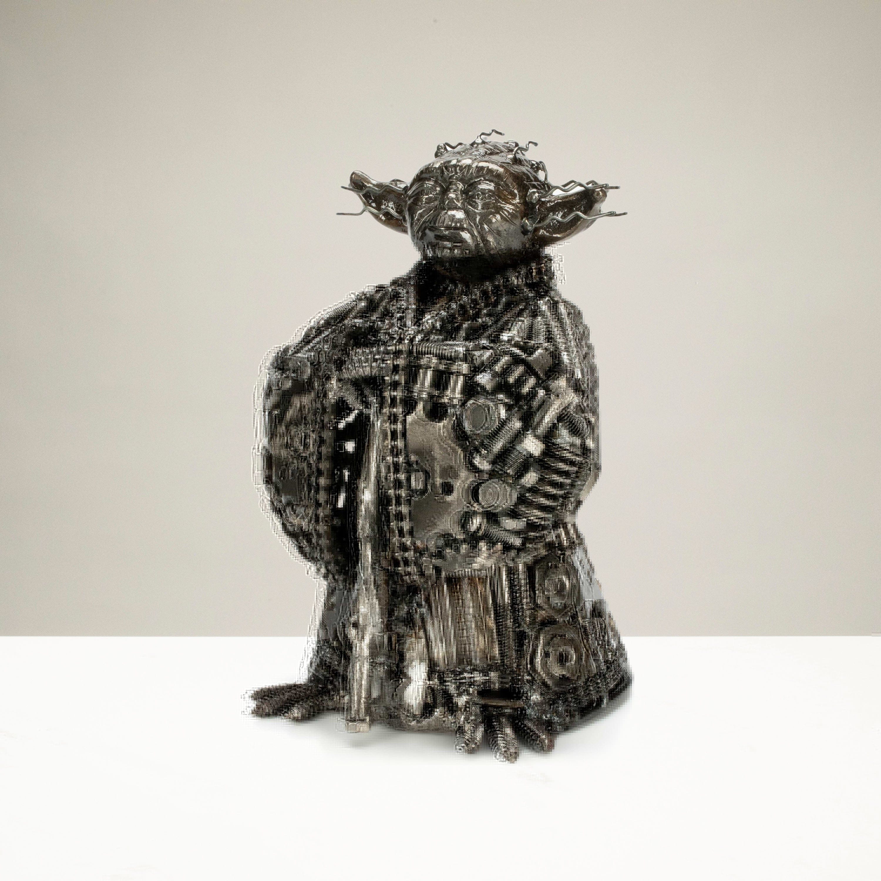 KALIFANO Recycled Metal Art Yoda Inspired Recycled Metal Art Sculpture RMS-1500Y-PK