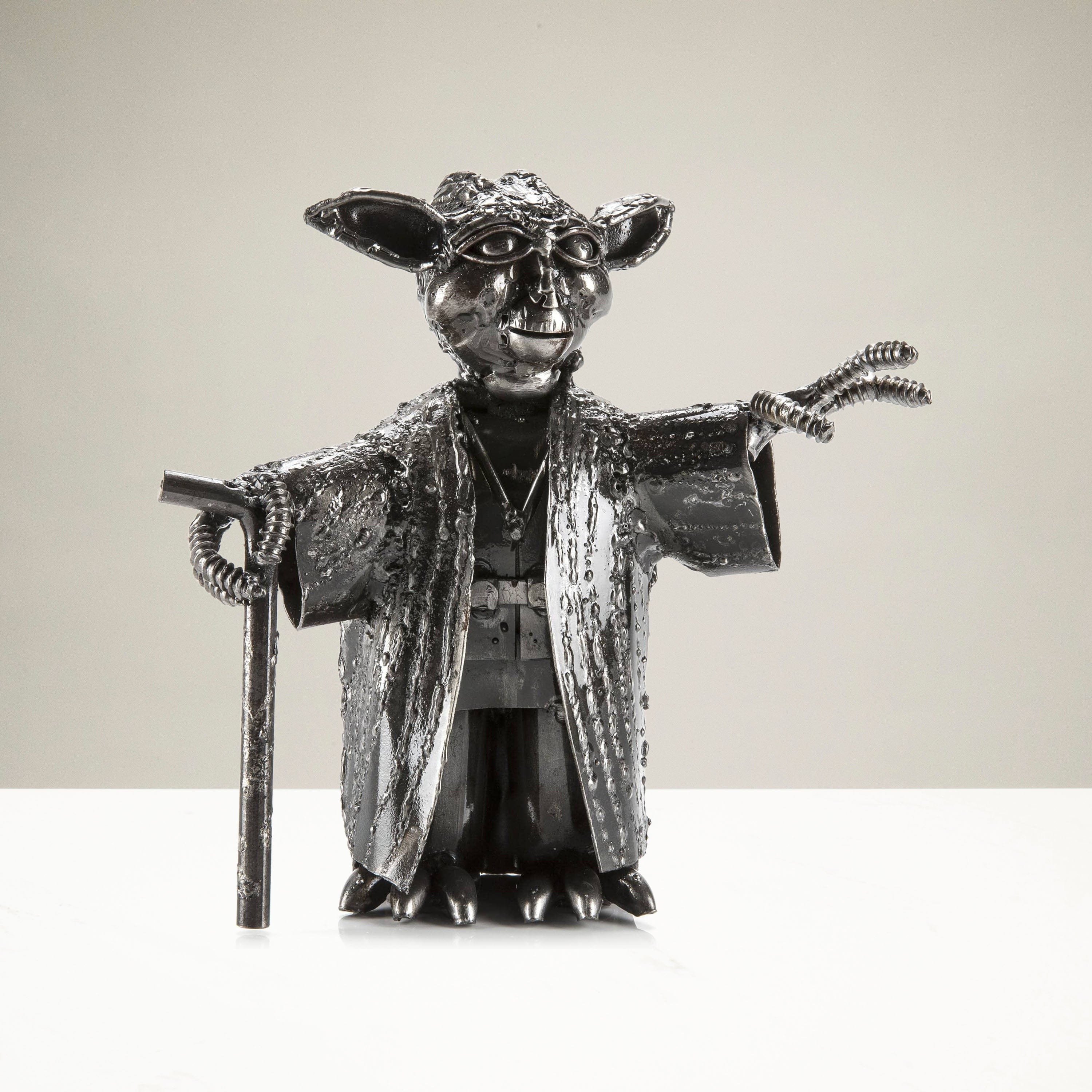 Kalifano Recycled Metal Art Yoda Inspired Recycled Metal Sculpture RMS-600Y-N