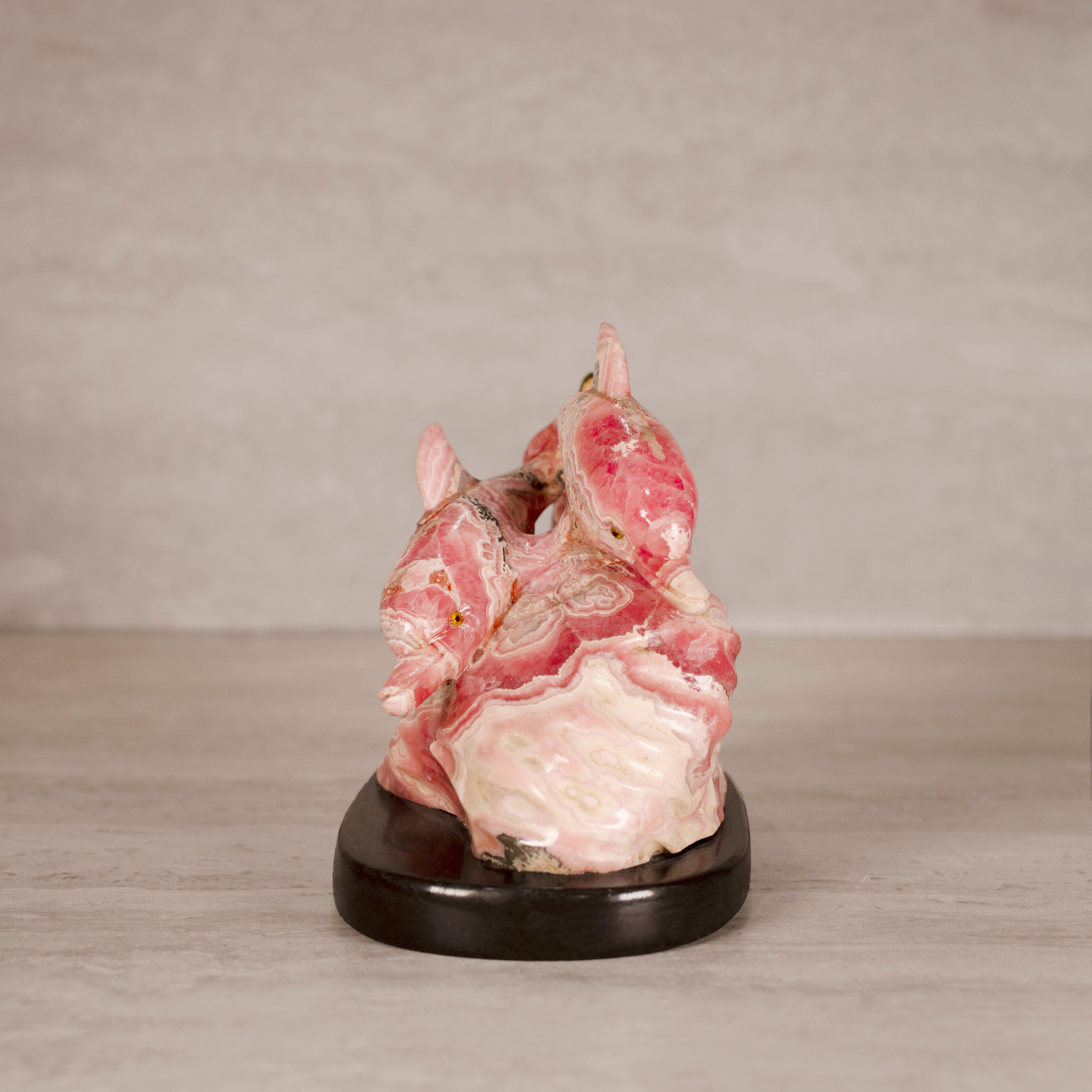 Kalifano Rhodochrosite Rhodochrosite Dolphin Pod Carving from Argentina - 6.75" / 2,045 g RC10800.001