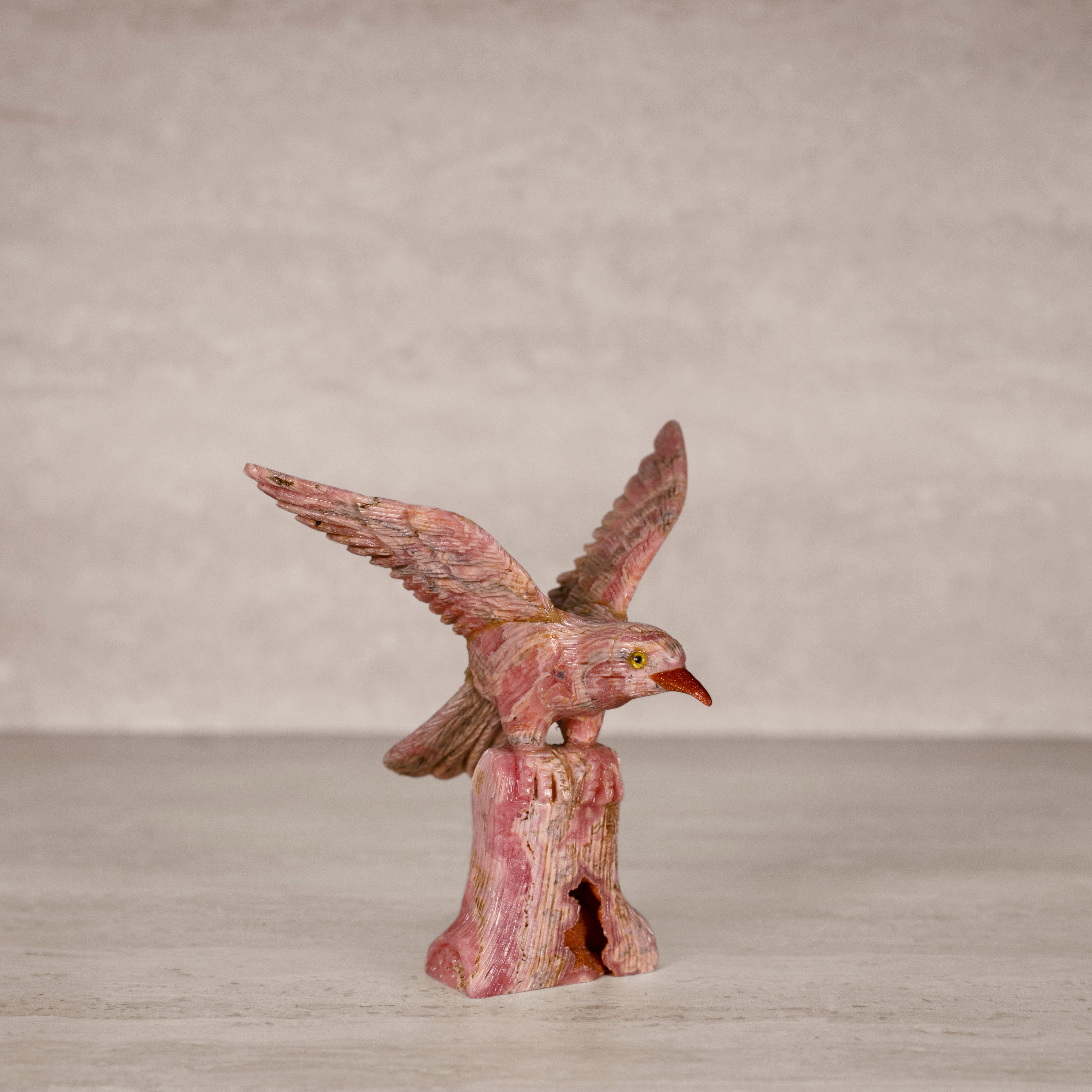 Kalifano Rhodochrosite Rhodochrosite Eagle Carving from Argentina - 5" / 275 g RC2900.001