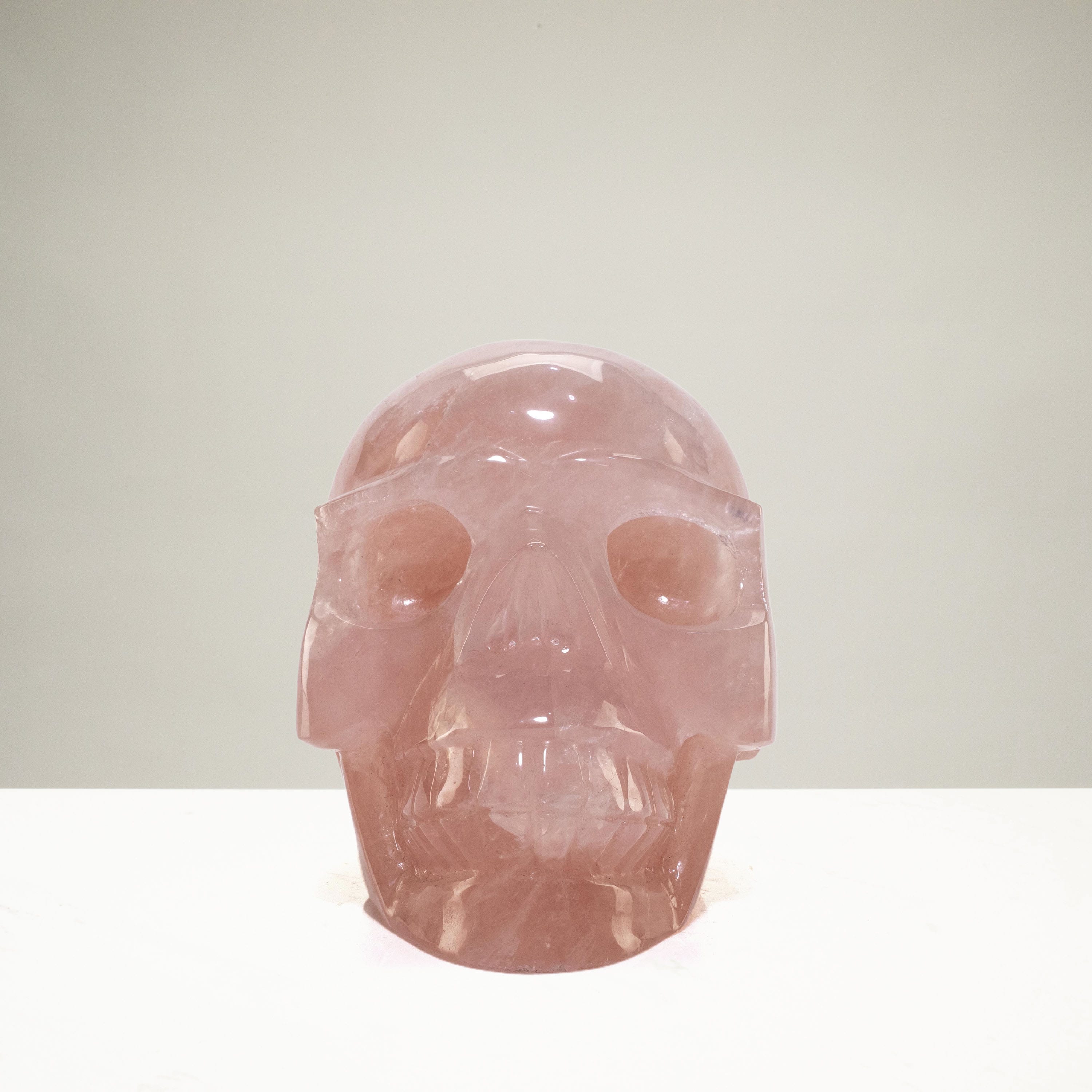 Kalifano Rose Quartz Rose Quartz Skull Carving 6" / 2,581g SK3000-RQ.001