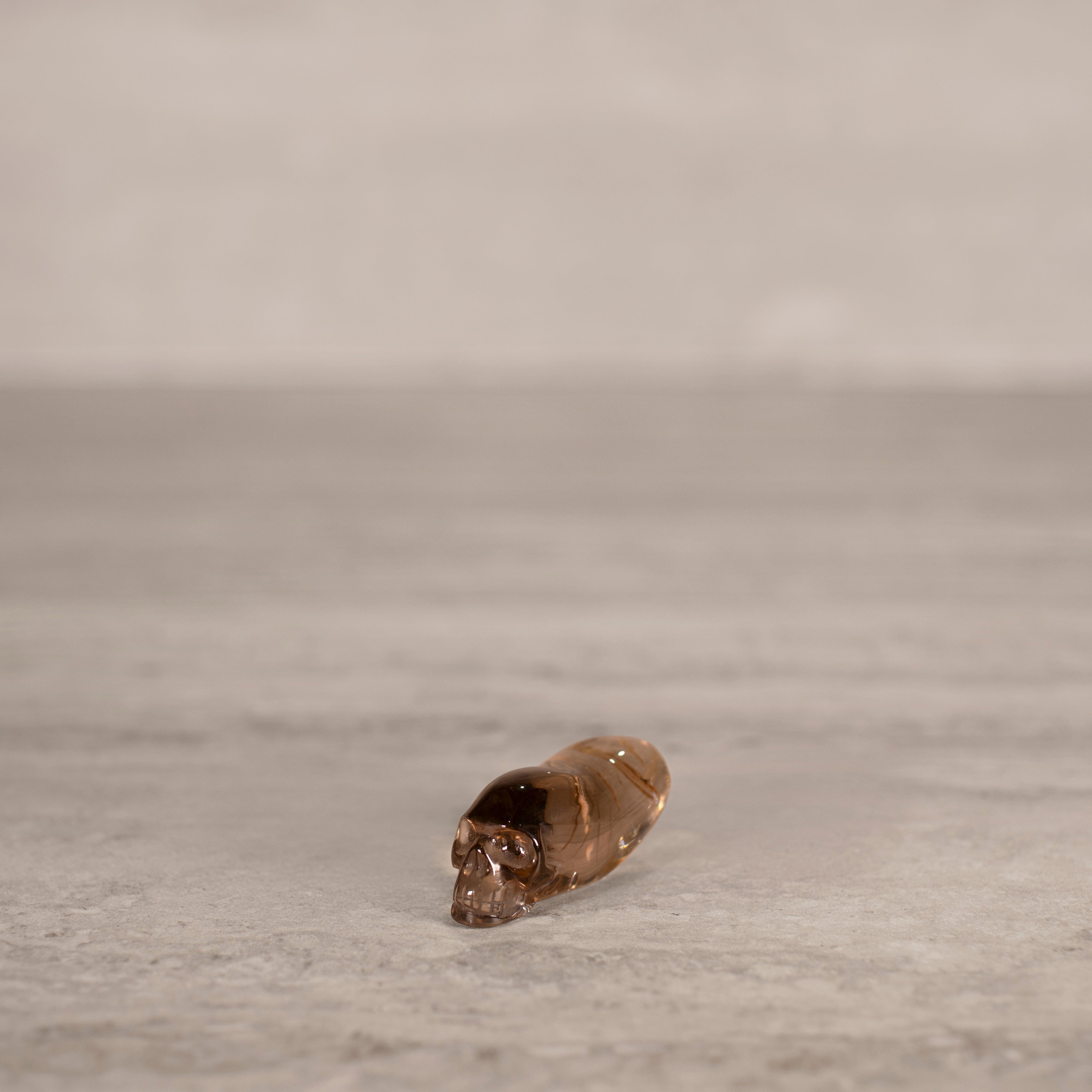 Kalifano Rutilated Smoky Quartz Natural Brazilian Rutilated Smoky Quartz Skull Carving - 2" / 34 g SK2200.003
