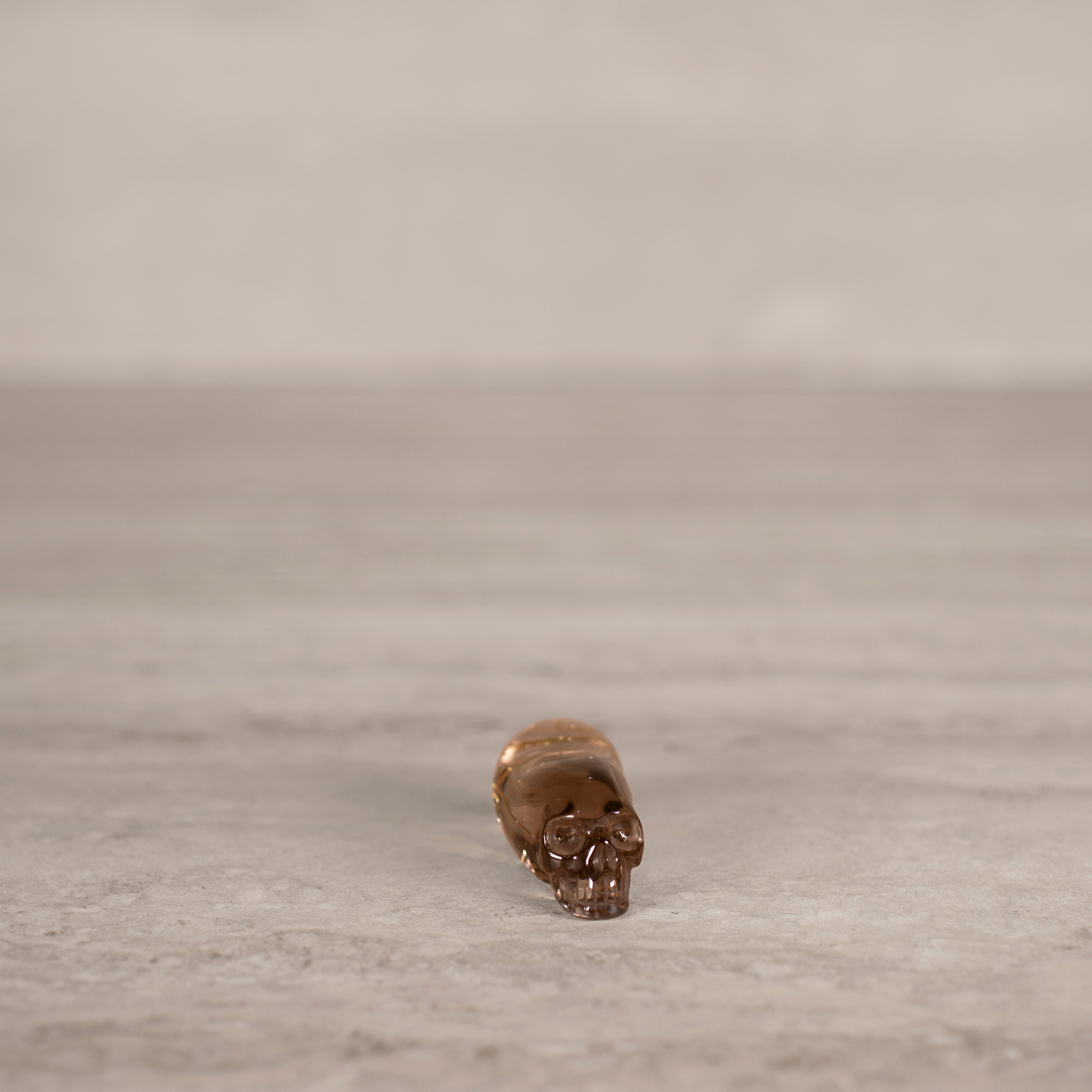 Kalifano Rutilated Smoky Quartz Natural Brazilian Rutilated Smoky Quartz Skull Carving - 2" / 34 g SK2200.003
