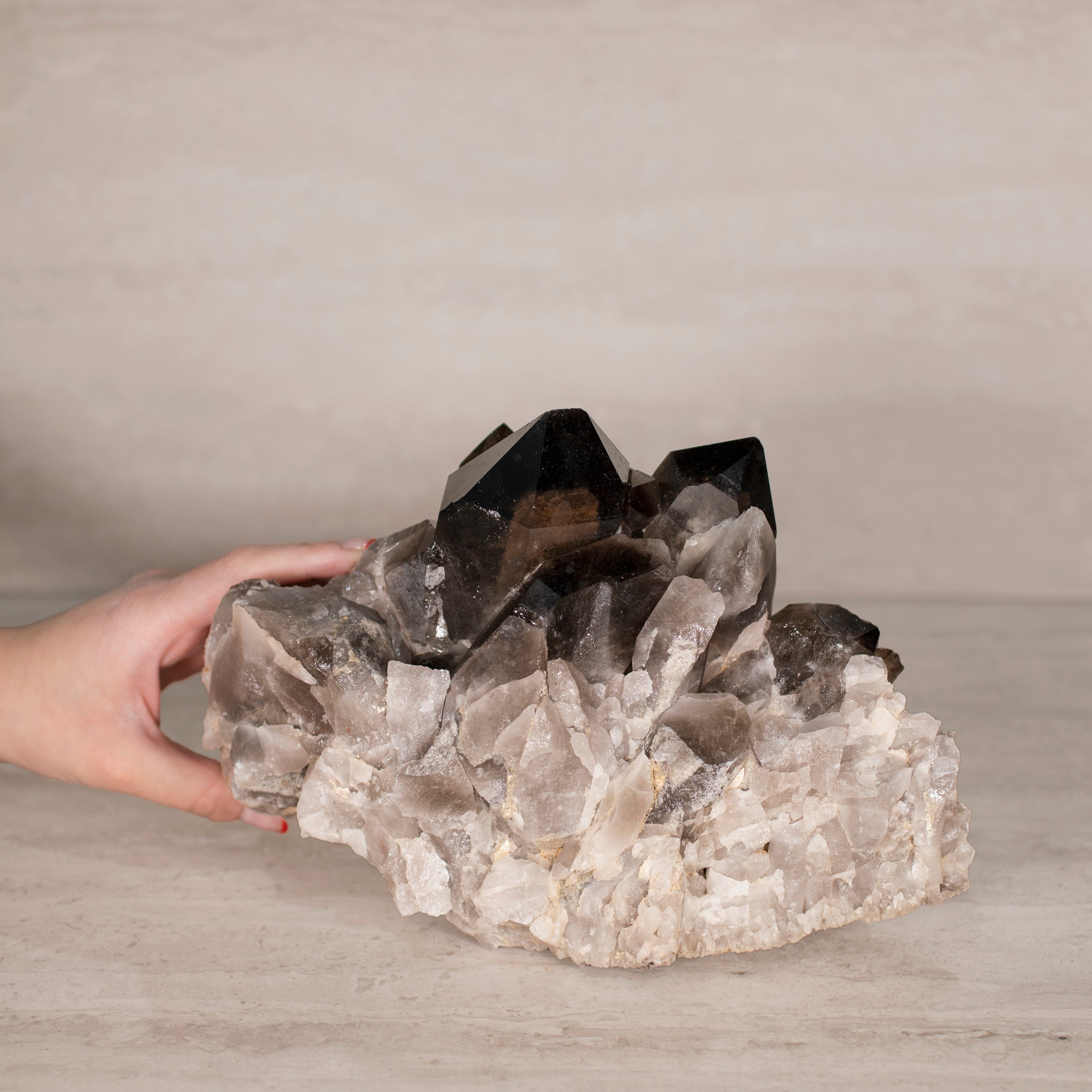 Kalifano Smoky Quartz Smoky Quartz Cluster from Brazil - 10" / 12 lbs SQ5400.003