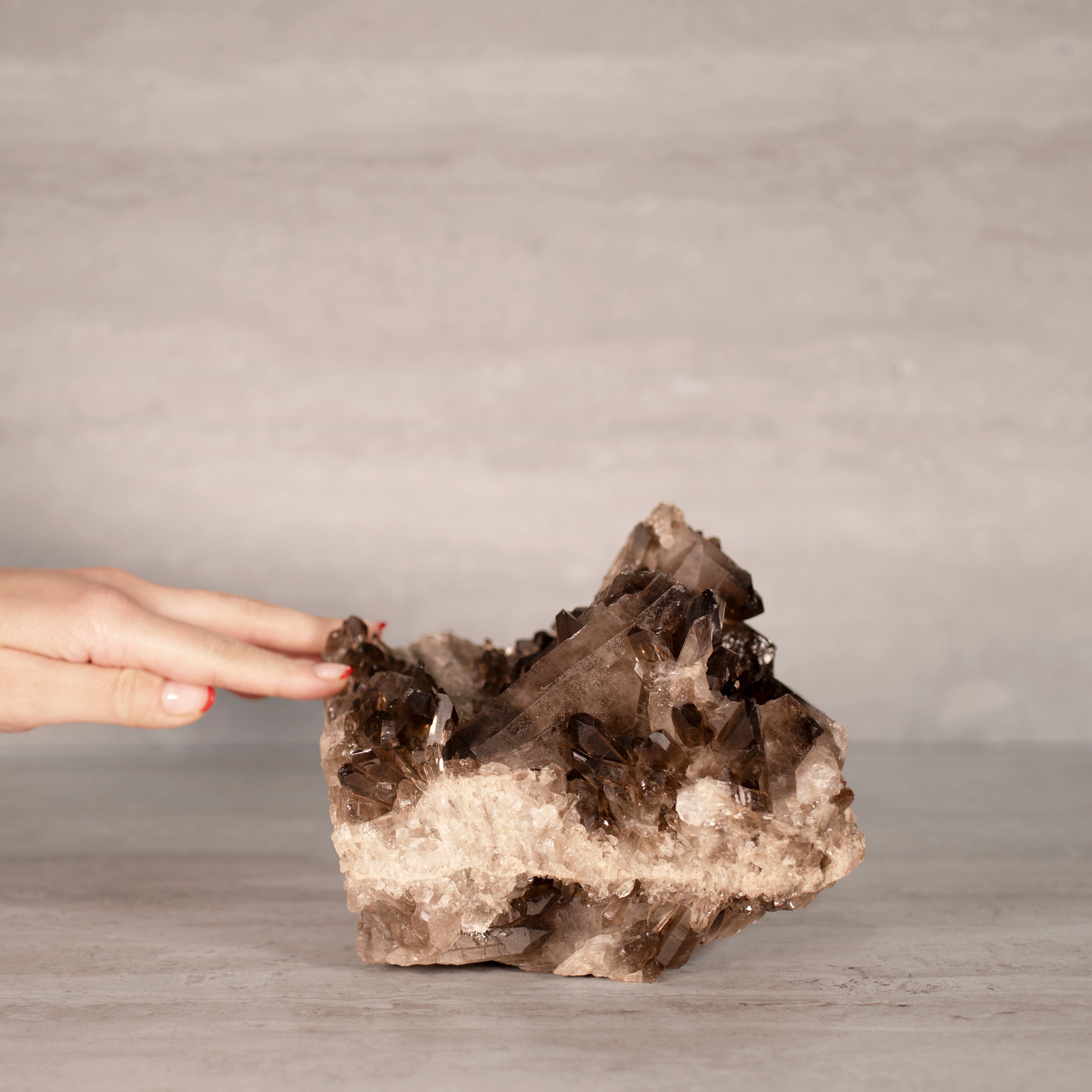 Kalifano Smoky Quartz Smoky Quartz Cluster from Brazil - 7.25" / 8 lbs SQ3600.003