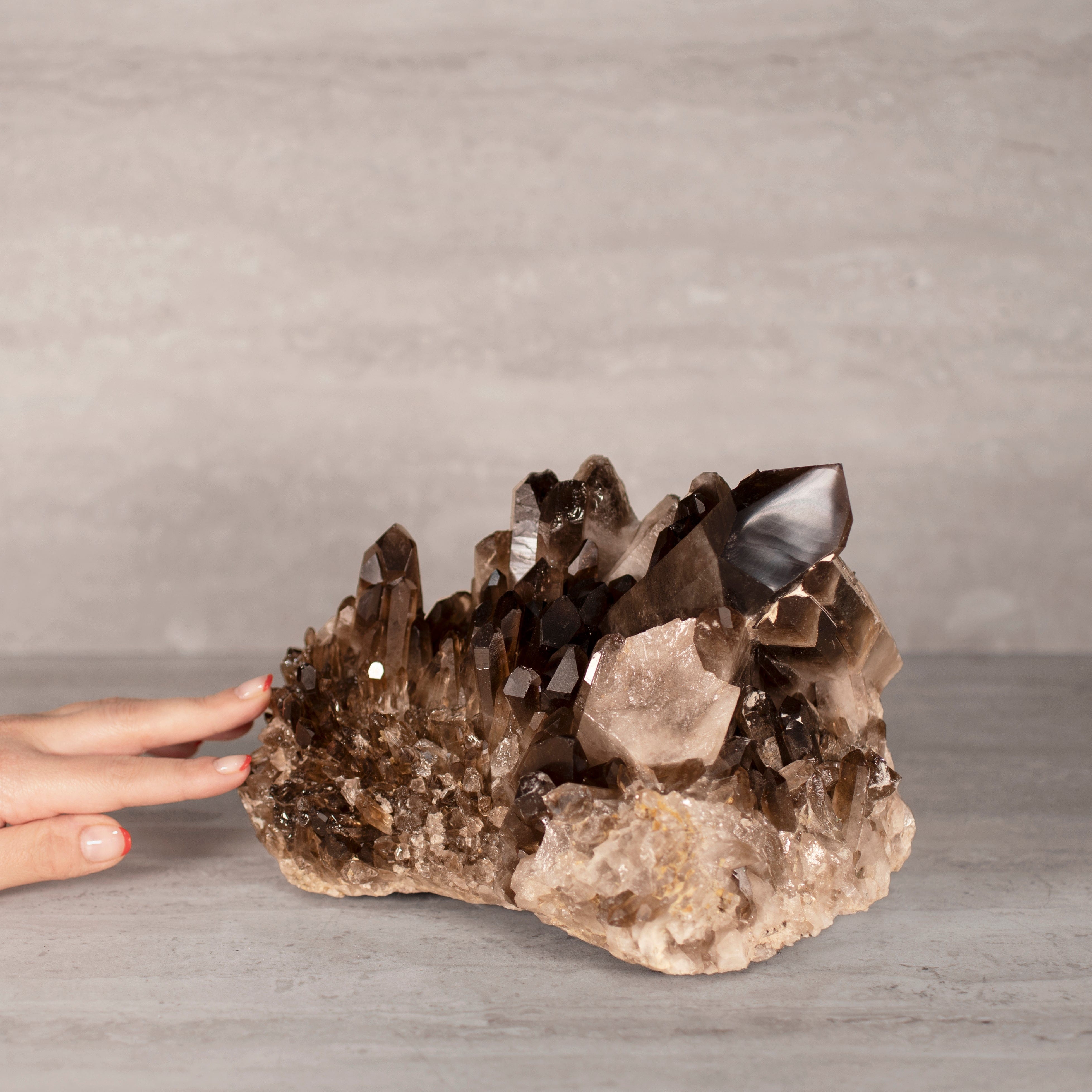 Kalifano Smoky Quartz Smoky Quartz Cluster from Brazil - 8.5" / 9 lbs SQ3800.005
