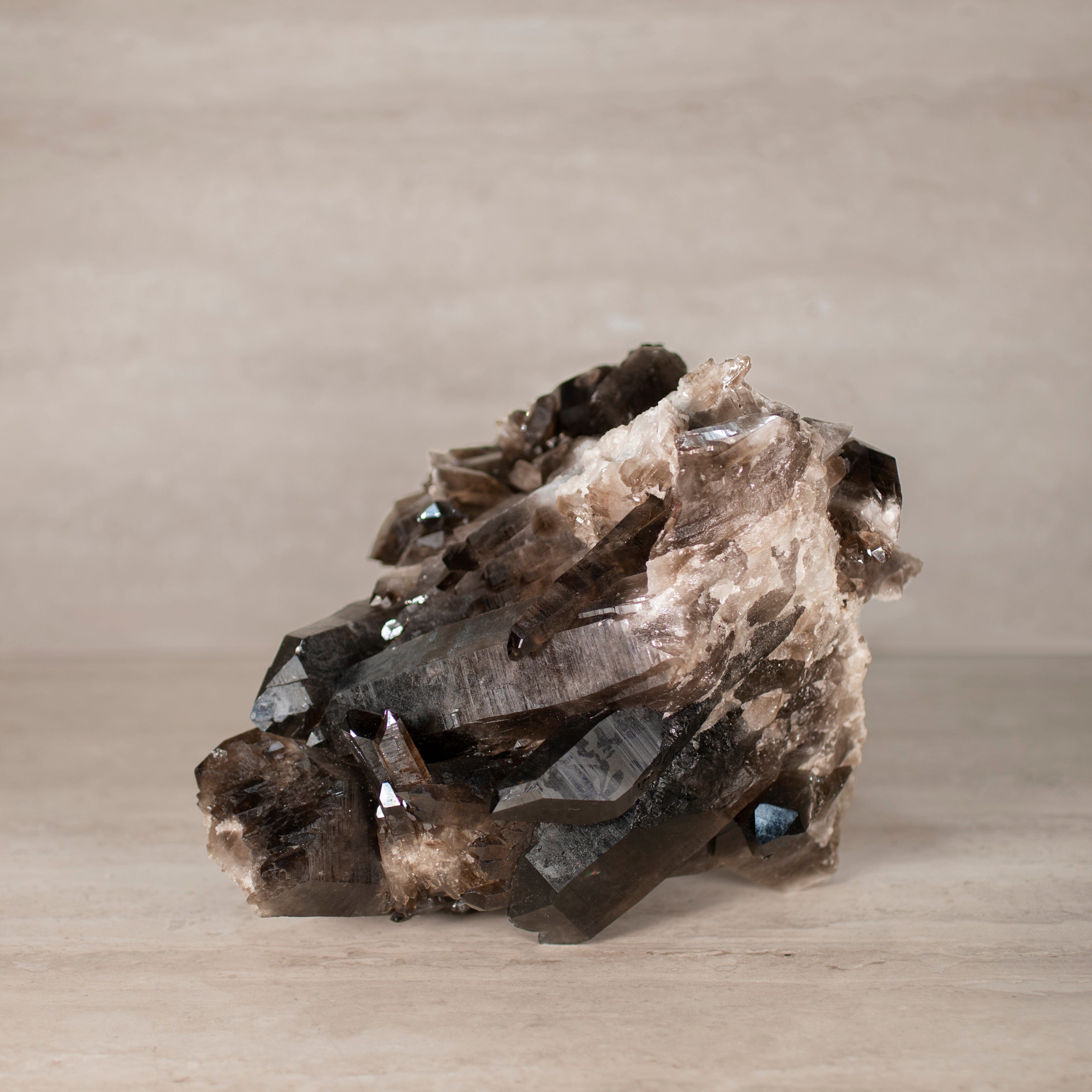 Kalifano Smoky Quartz Smoky Quartz Cluster from Brazil - 9" / 19 lbs SQ8400.003