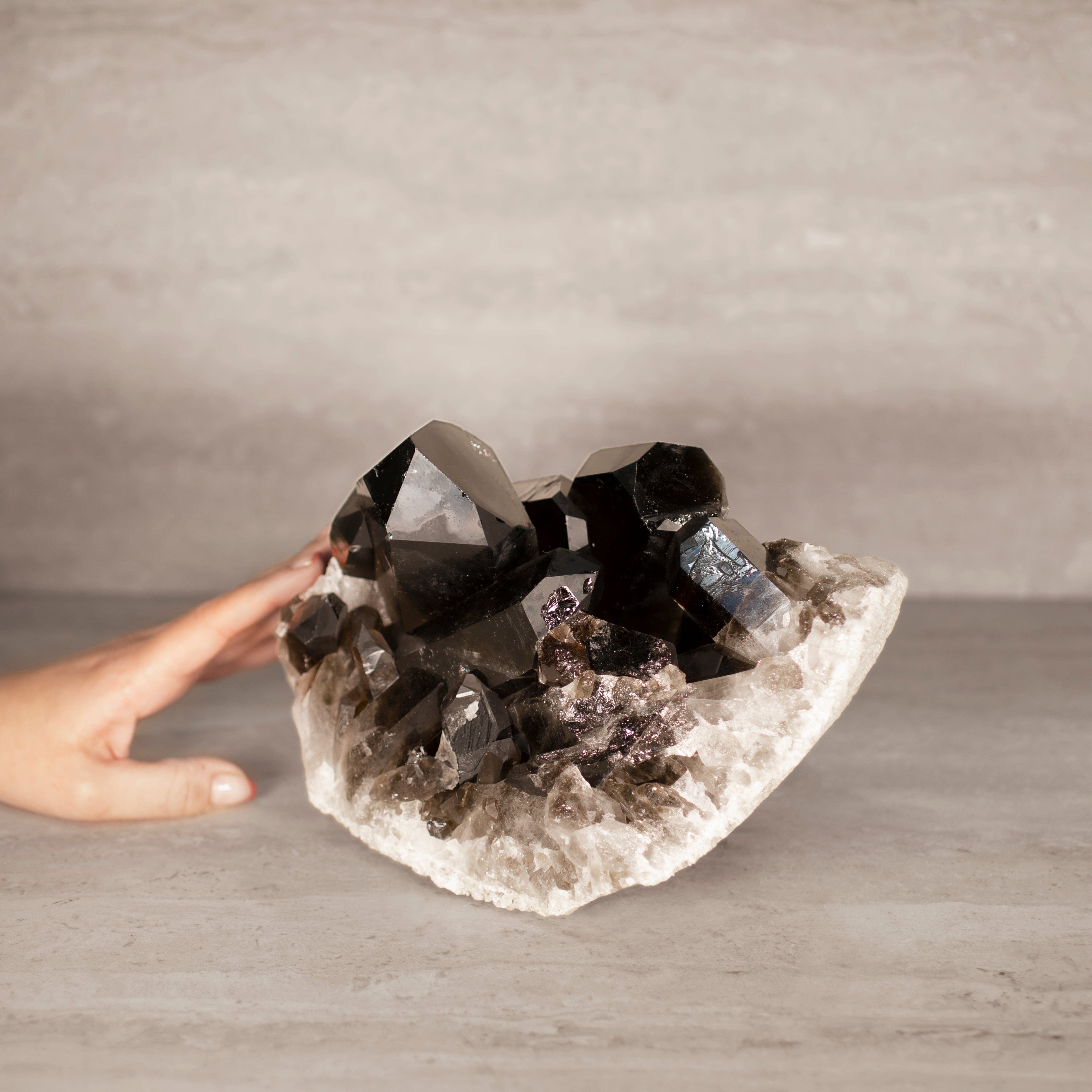 Kalifano Smoky Quartz Smoky Quartz Cluster from Brazil - 9.5" / 10 lbs SQ4600.004