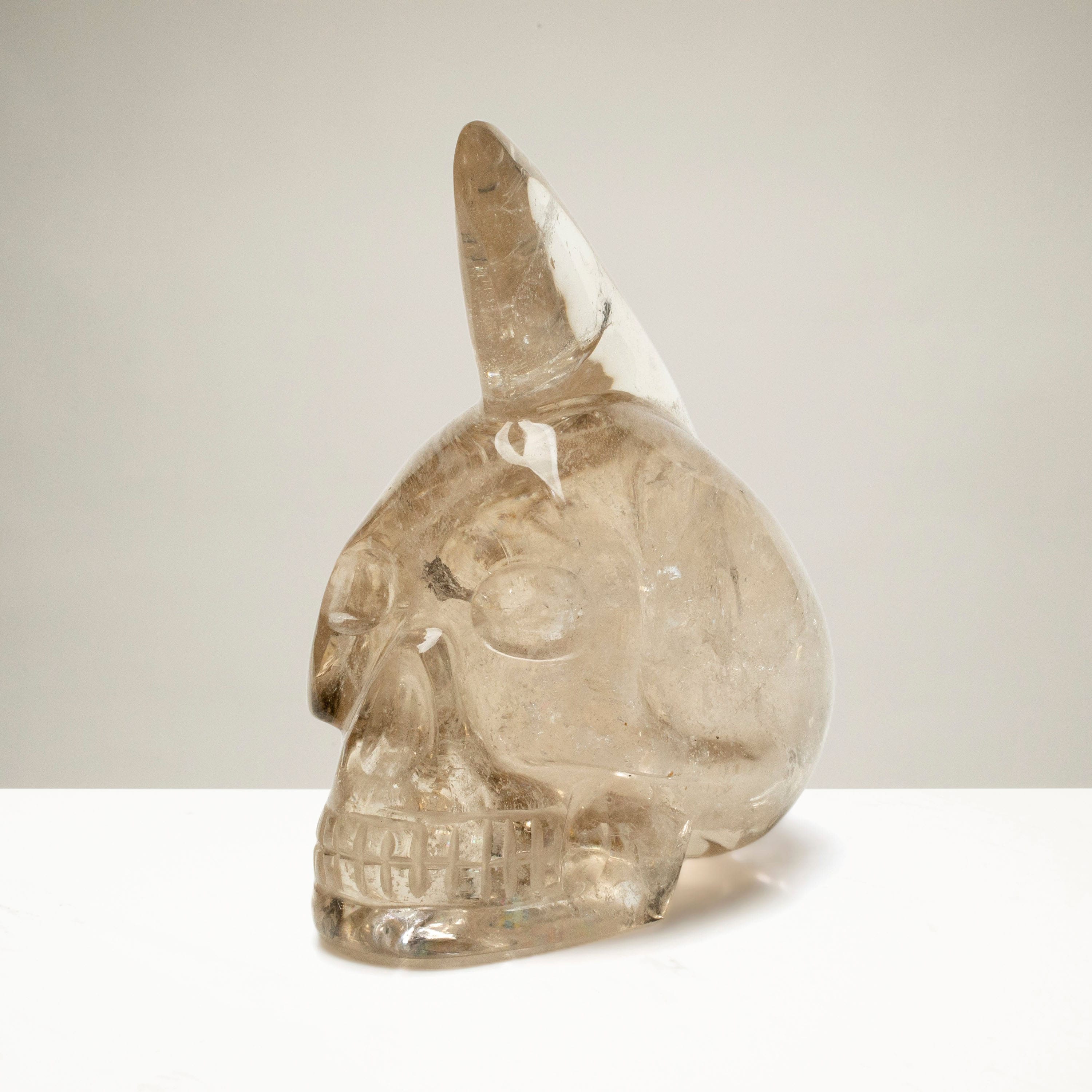 KALIFANO Smoky Quartz Smoky Quartz Skull Carving from Brazil - 5" / 965 grams SK5800.003
