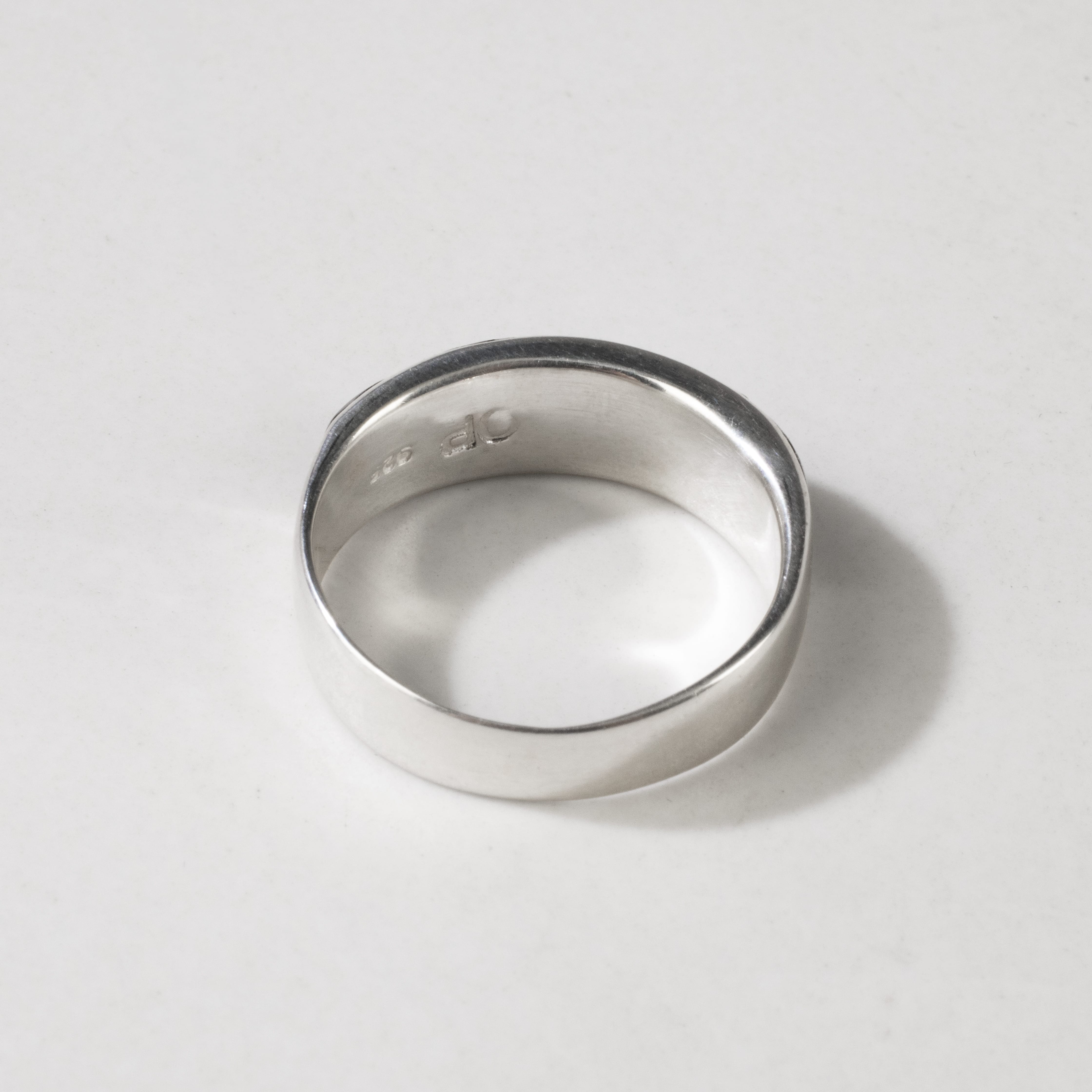 Kalifano Southwest Silver Jewelry Black Onyx 925 Sterling Silver Ring Handmade with Laboratory Opal Accent