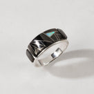 Black Onyx 925 Sterling Silver Ring USA Handmade with Laboratory Opal Accent