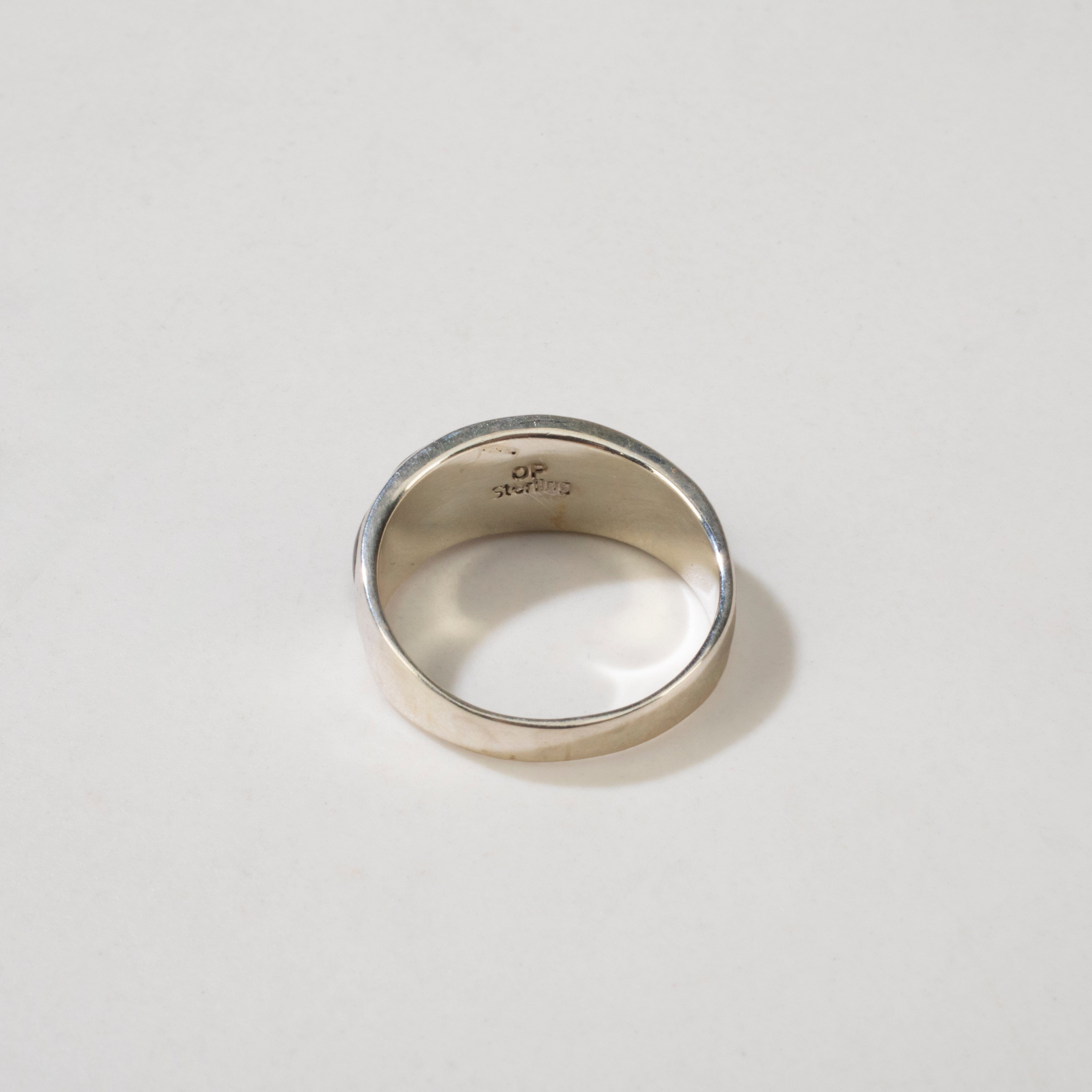 Kalifano Southwest Silver Jewelry Black Onyx 925 Sterling Silver Ring USA Handmade with Labratory Opal Accent
