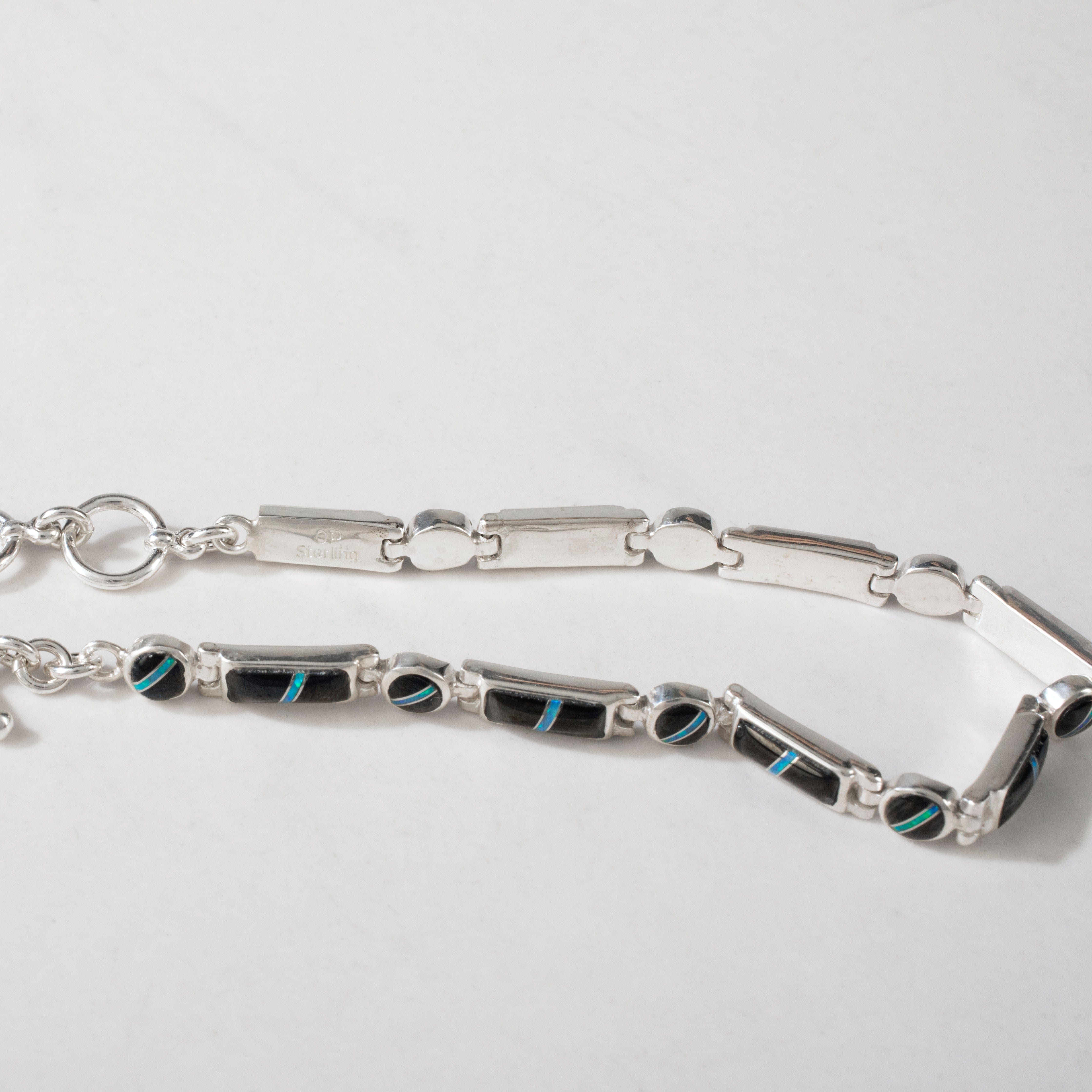 Kalifano Southwest Silver Jewelry Black Onyx 925 Sterling Silver USA Handmade Bracelet NMB.0218.BO
