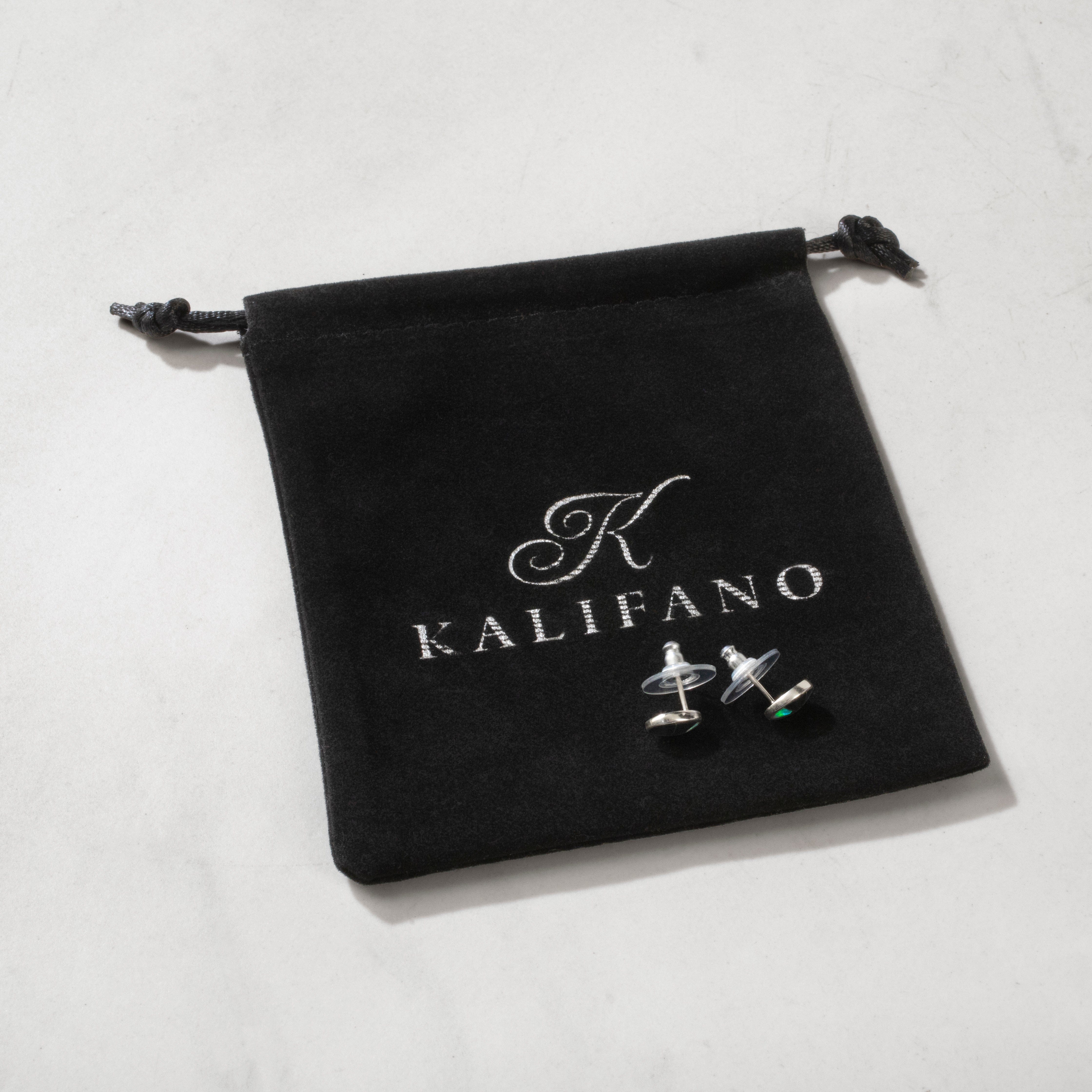 Kalifano Southwest Silver Jewelry Black Onyx Oval 925 Sterling Silver USA Handmade Earrings with Stud Backing NME.2306.BO