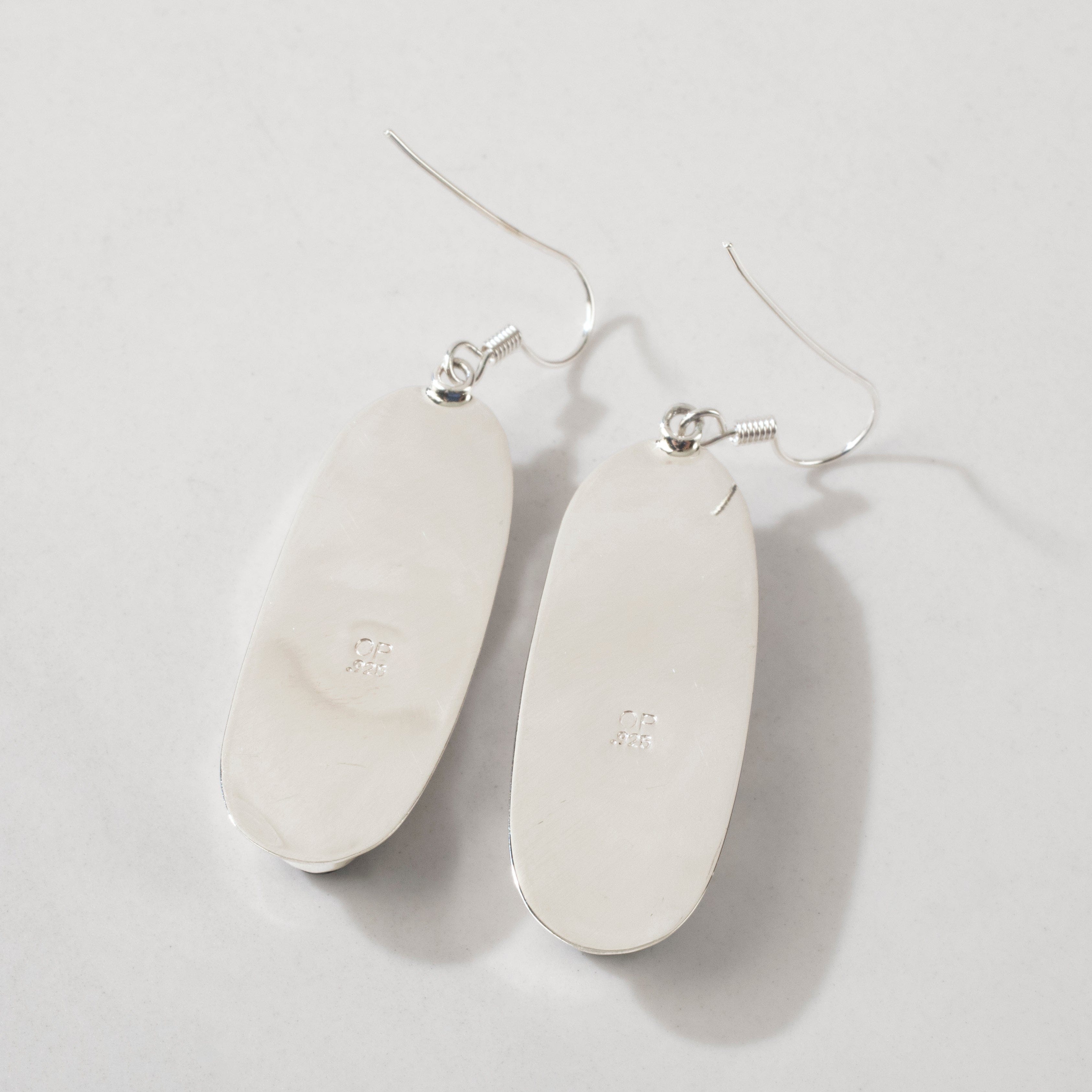 Kalifano Southwest Silver Jewelry Bumblebee Jasper Dangle USA Handemade 925 Sterling Silver Earrings with French Hook Backing NME.0152.BB