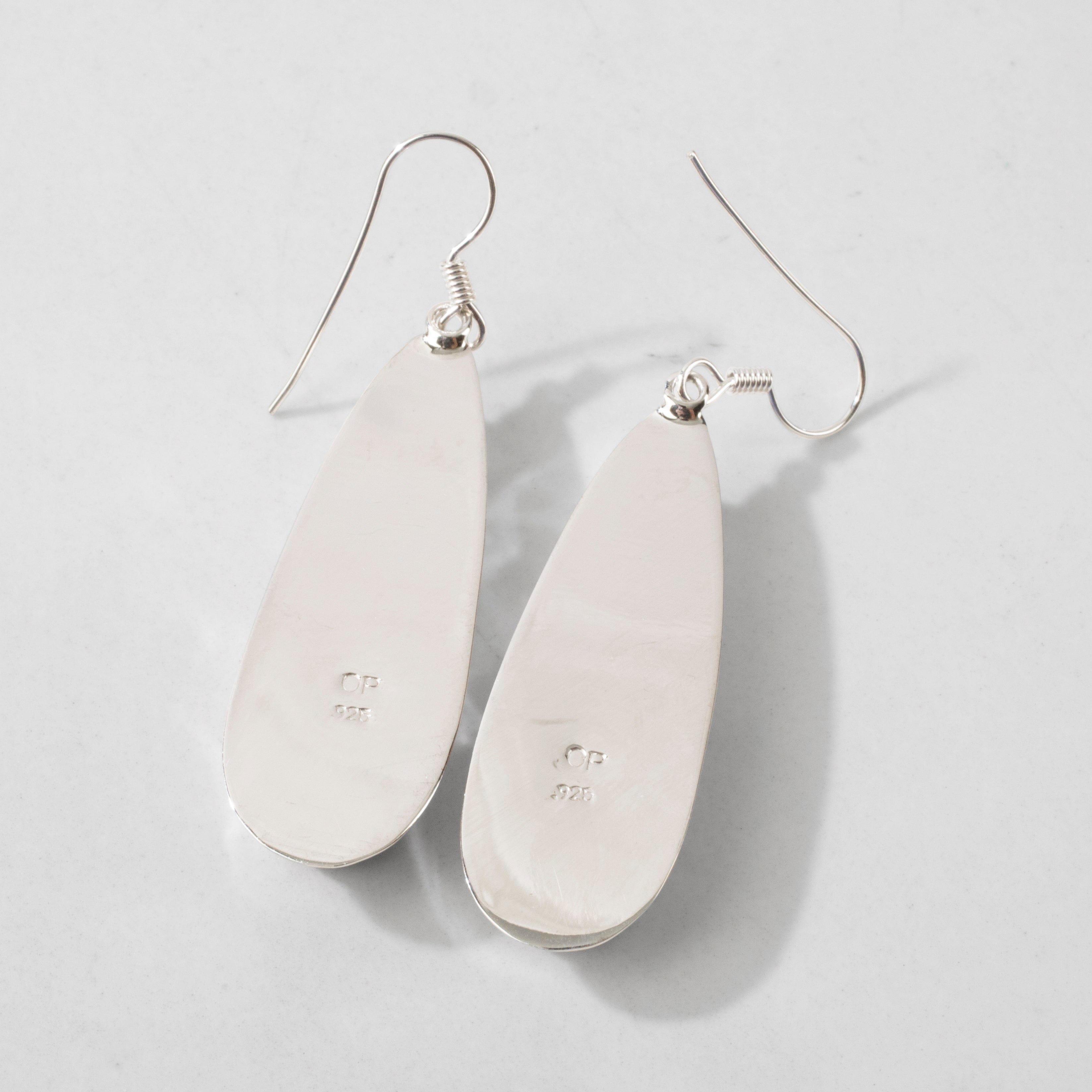 Kalifano Southwest Silver Jewelry Bumblebee Jasper Dangle USA Handmade 925 Sterling Silver Earrings with French Hook Backing NME.0139.BB