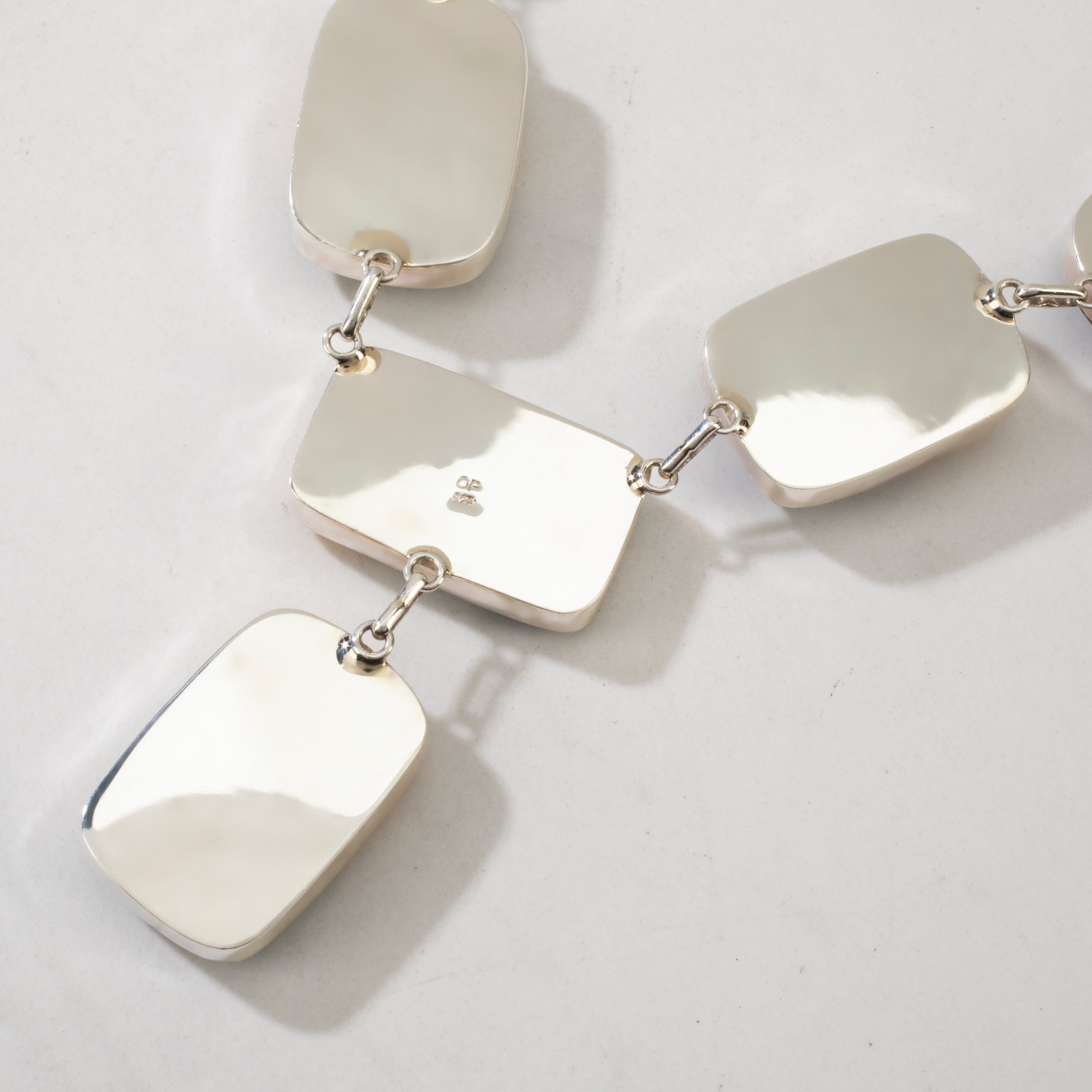 Kalifano Southwest Silver Jewelry Bumblebee Jasper Rectangular USA Handmade 925 Sterling Silver Necklace NMN.0090.BB.01