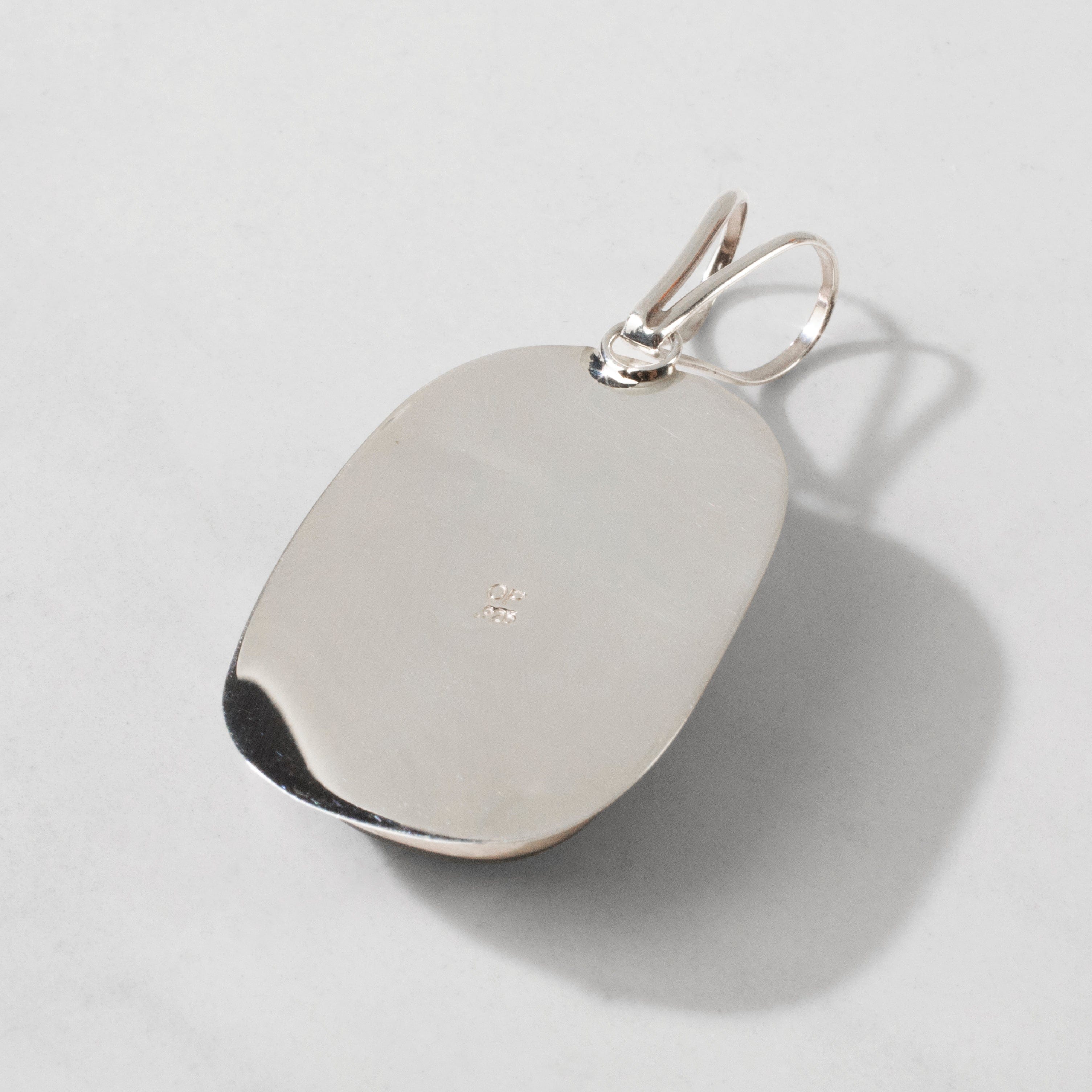 Kalifano Southwest Silver Jewelry Bumbleebee Jasper Rectangular Handmade 925 Sterling Silver Pendant NMN.0156.BB