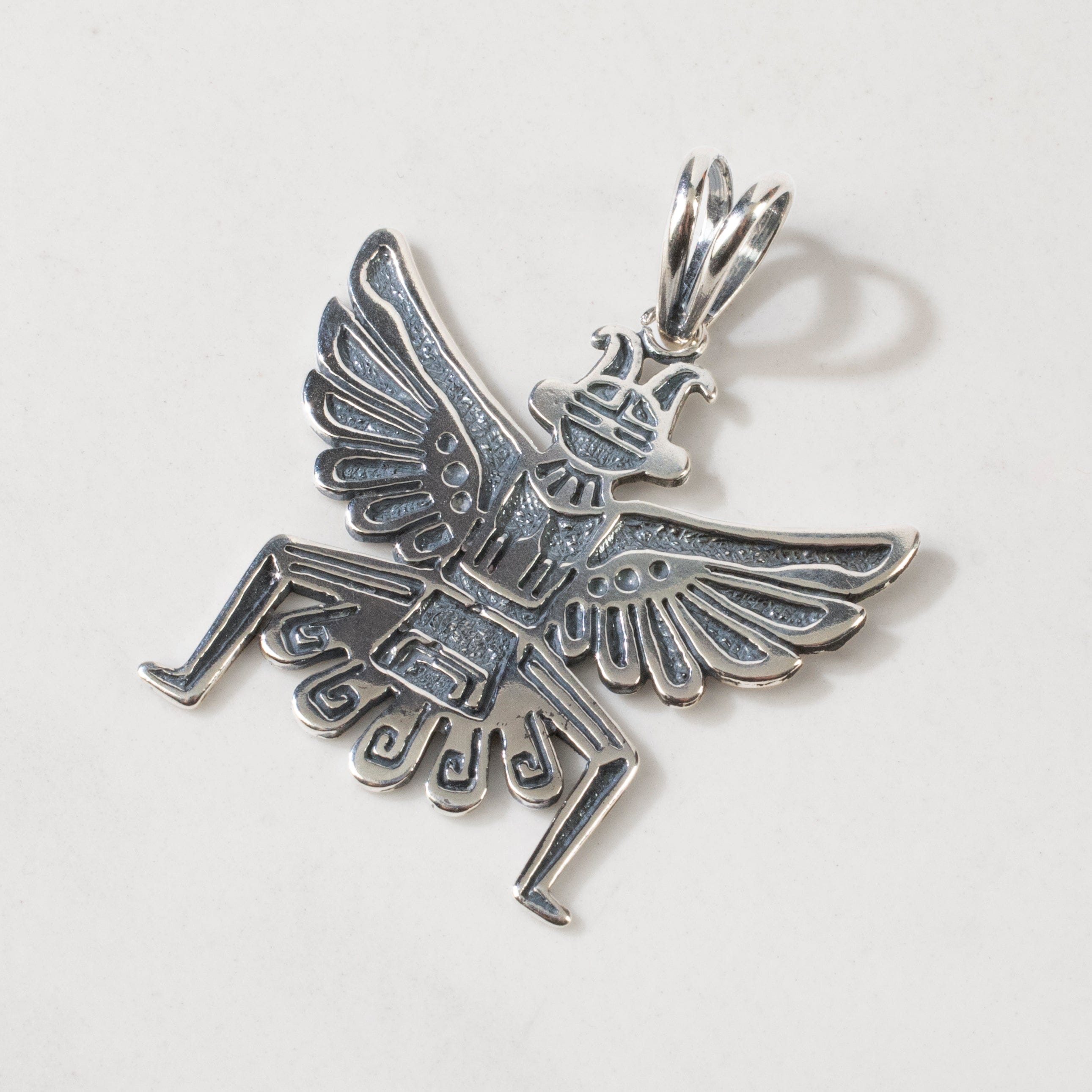 Kalifano Southwest Silver Jewelry Eagle Dancer Kachina 925 Sterling Silver USA Handmade Pendant NMN.2187.SS