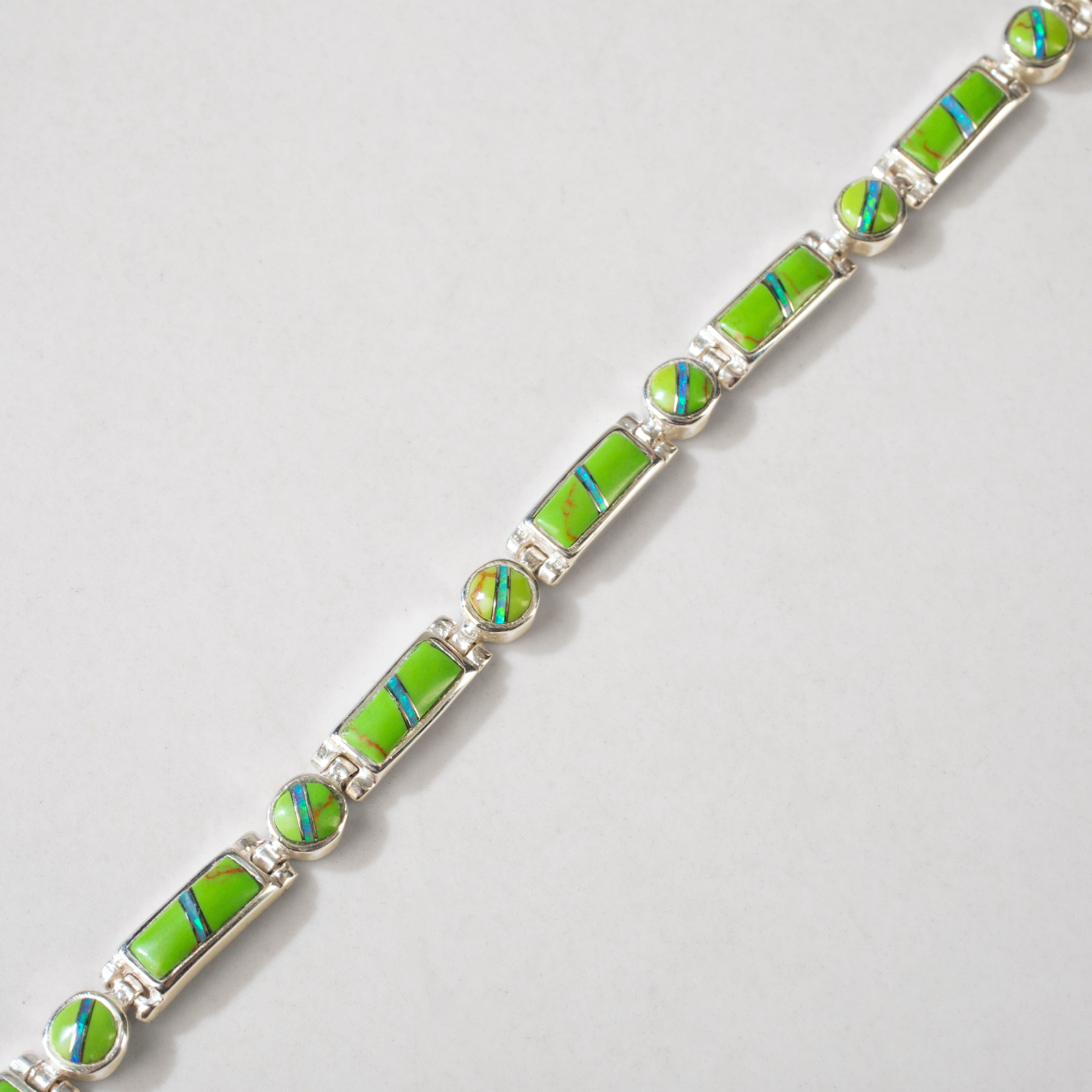 Kalifano Southwest Silver Jewelry Gaspeite 925 Sterling silver USA Handmade Bracelet NMB.0218.GP