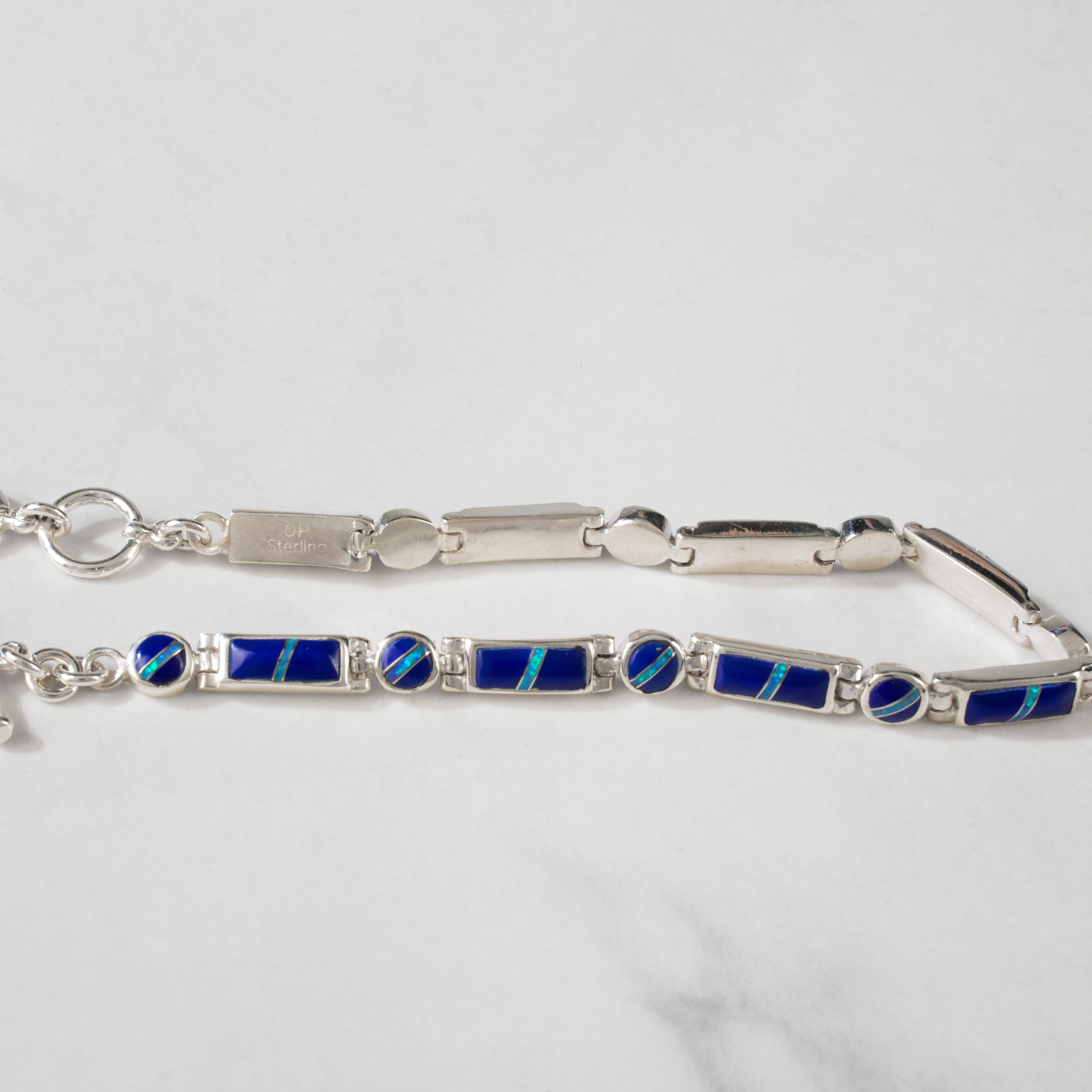 Kalifano Southwest Silver Jewelry Lapis 925 Sterling Silver USA Handmade Bracelet NMB.0218.LP