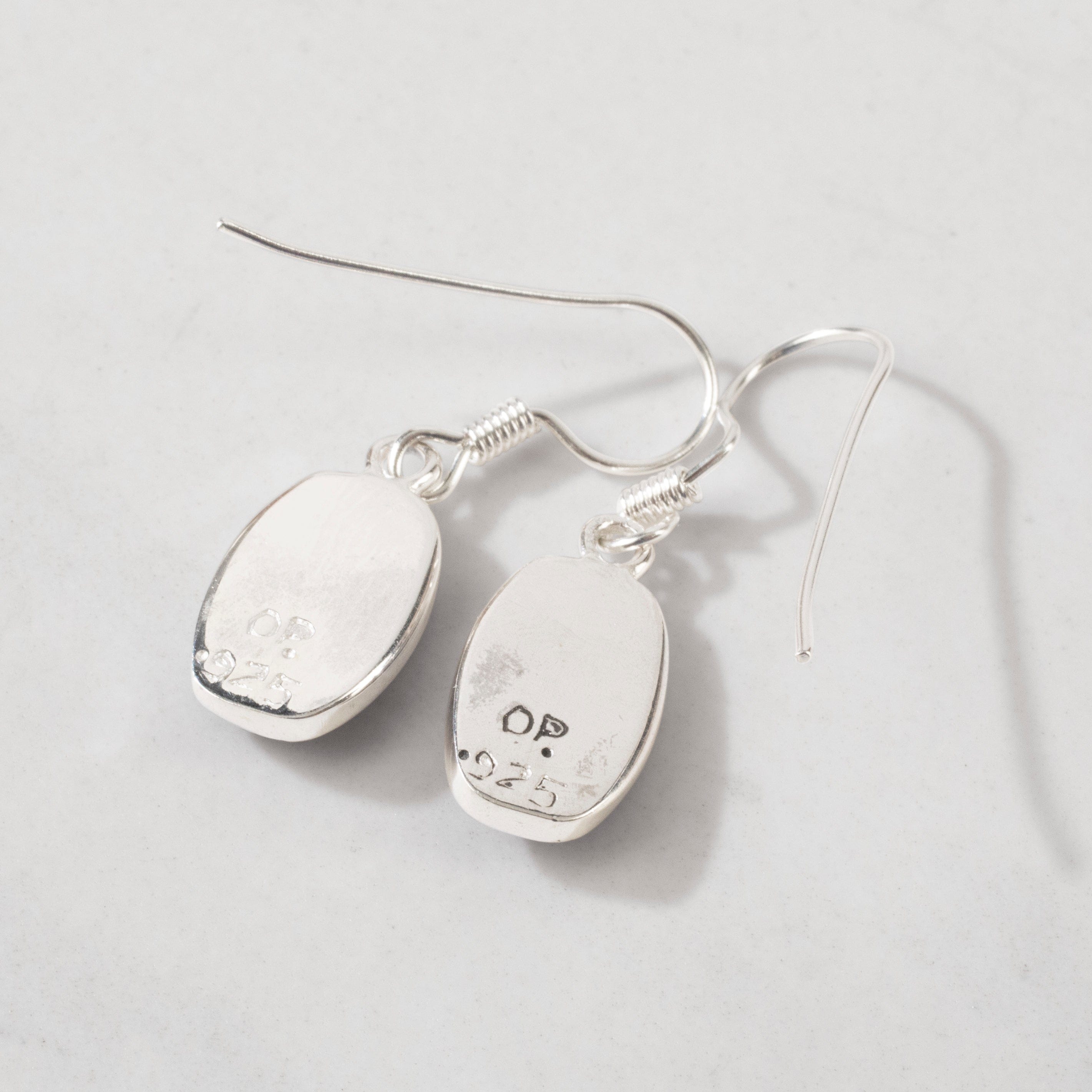 Kalifano Southwest Silver Jewelry Lapis 925 Sterling Silver USA Handmade Earrings with French Hook Backing NME.2073.LP