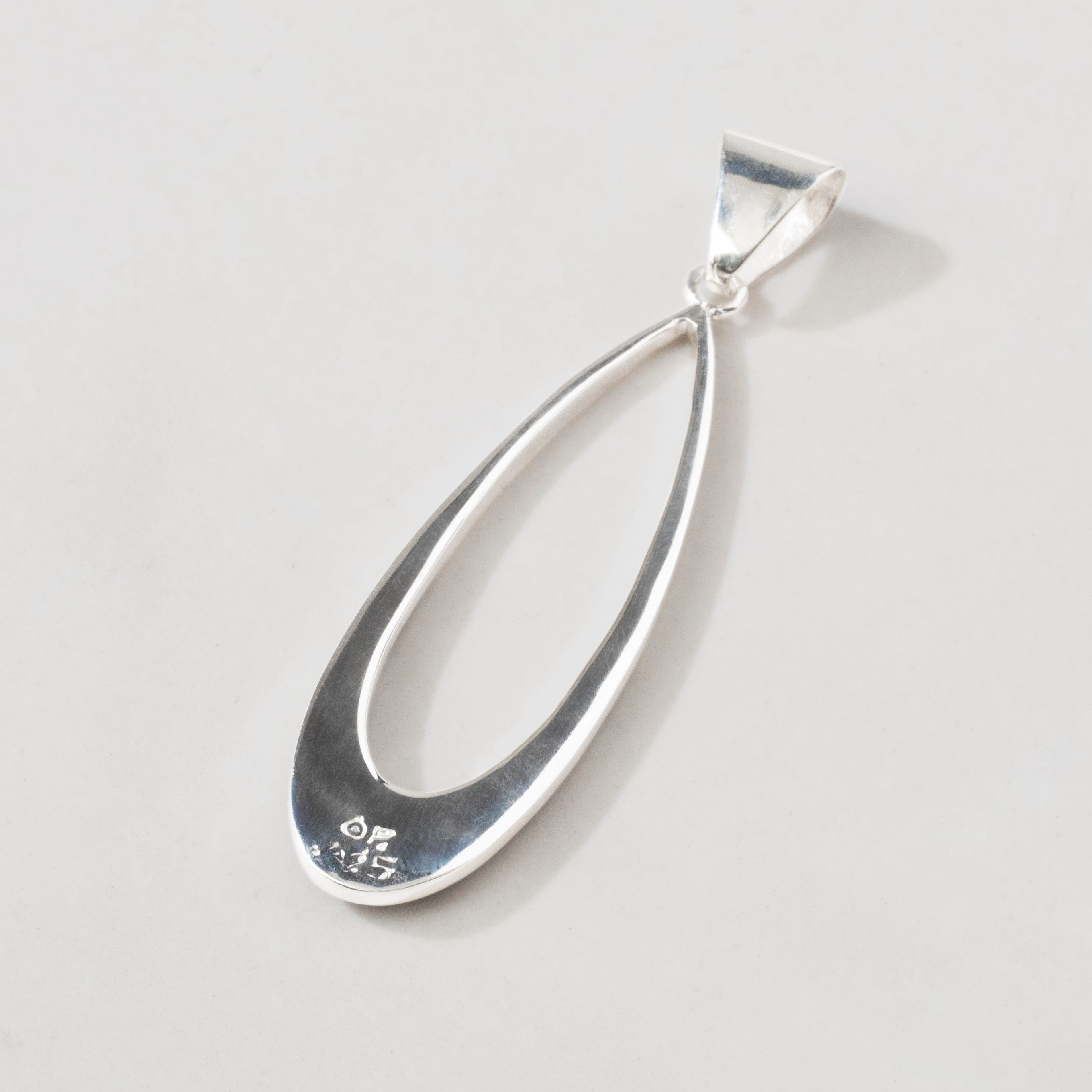 Kalifano Southwest Silver Jewelry Lapis Hollow Teardrop 925 Sterling Silver USA Handmade Pendant NMN.2300.LP